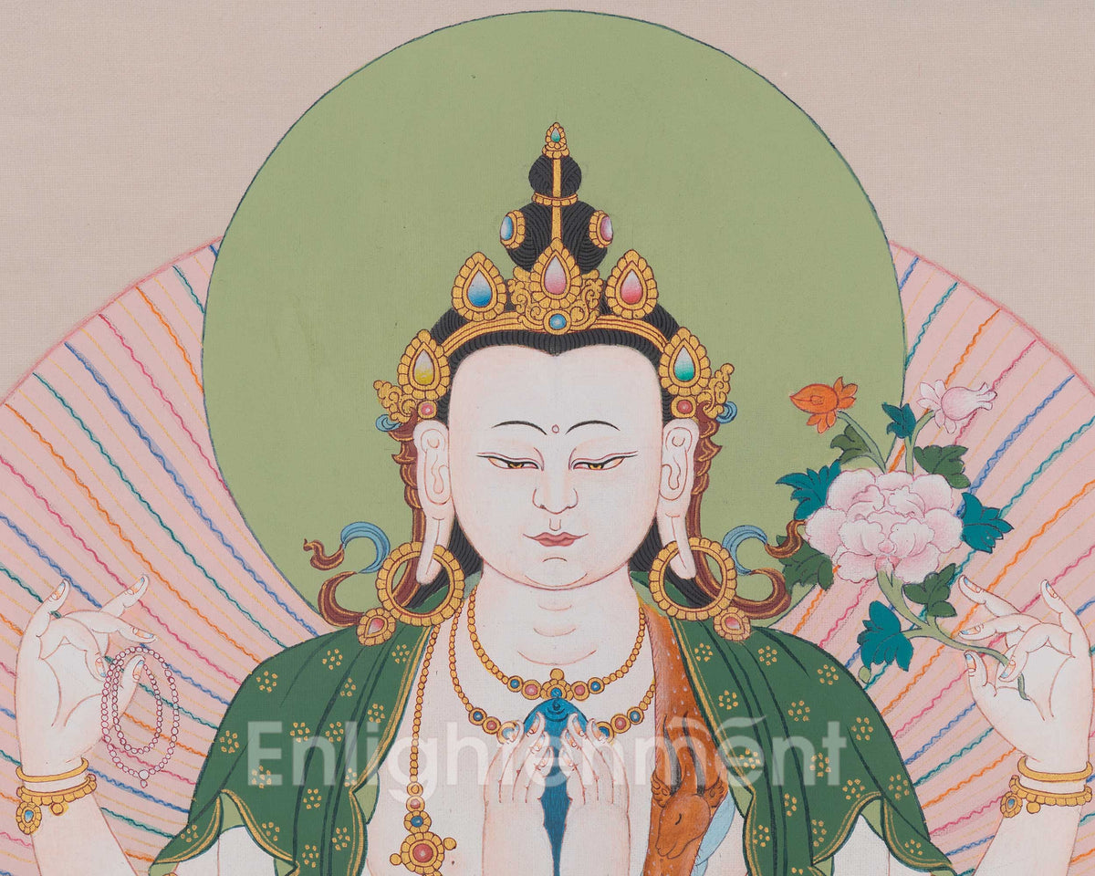 Chenrezig Sacred Himalayan Thangka | Bodhisattva Of Boundless Compassion