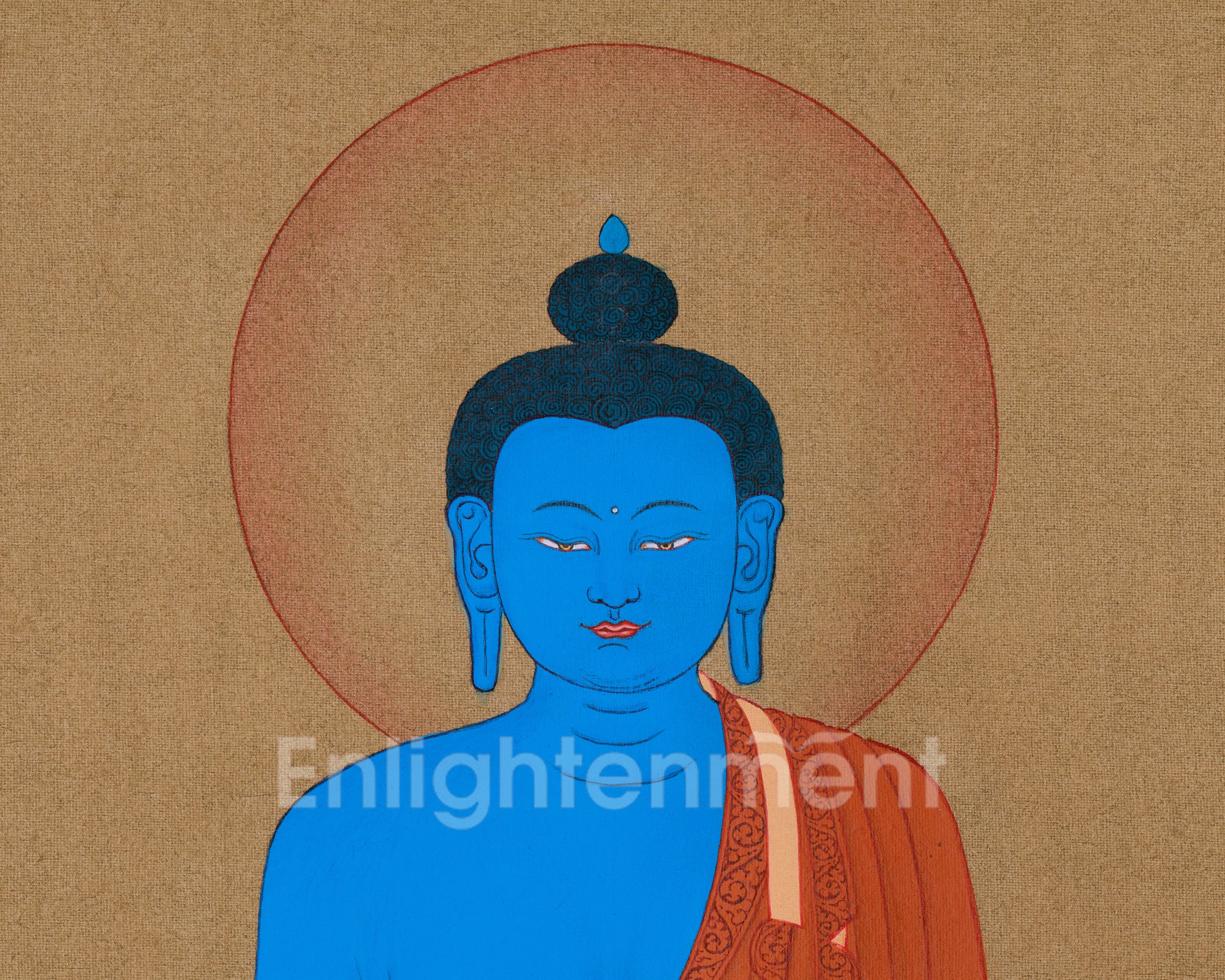 Healing Buddha Artwork | Traditional Tibetan Medicine Buddha Thangka