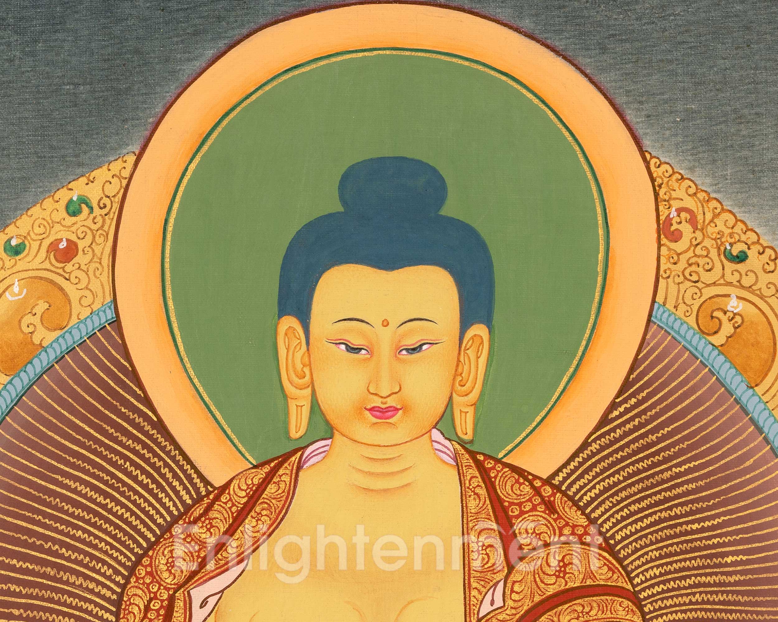 Small Size Shakyamuni Buddha Thangka | Original Tibetan Buddhist Religious Painting |