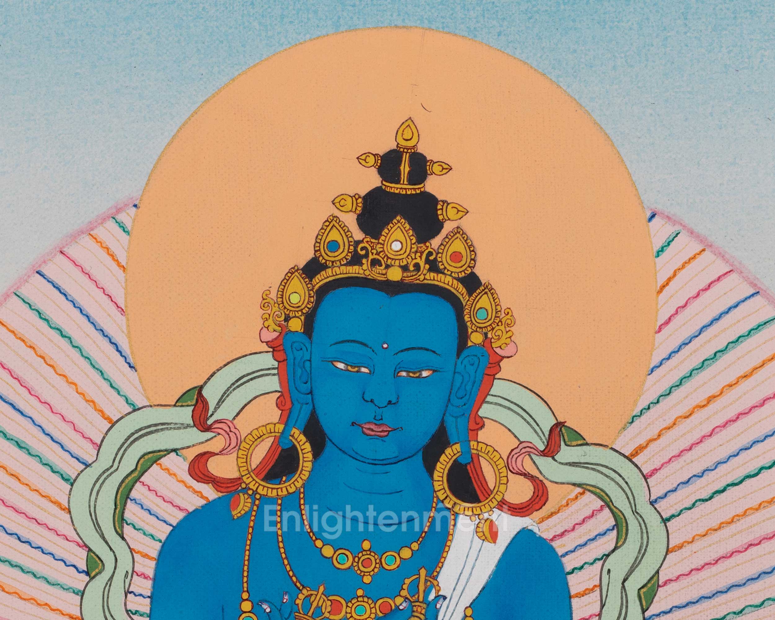 The Vajra Holder, Vajradhara | Buddhist Thangka Painting | Spiritual Hand Painted Canvas Art