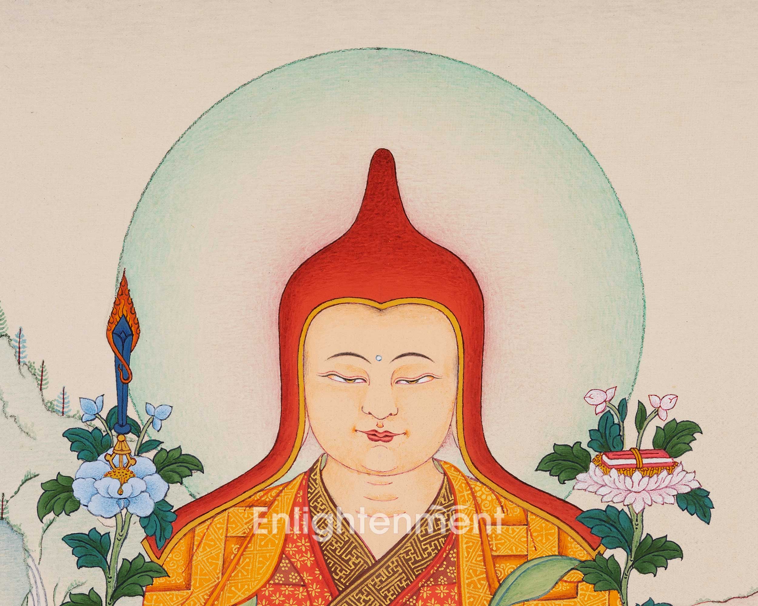 Hand Painted Longchenpa Thangka from Enlightenment Studio | Traditional Vajrayana Wall Decor