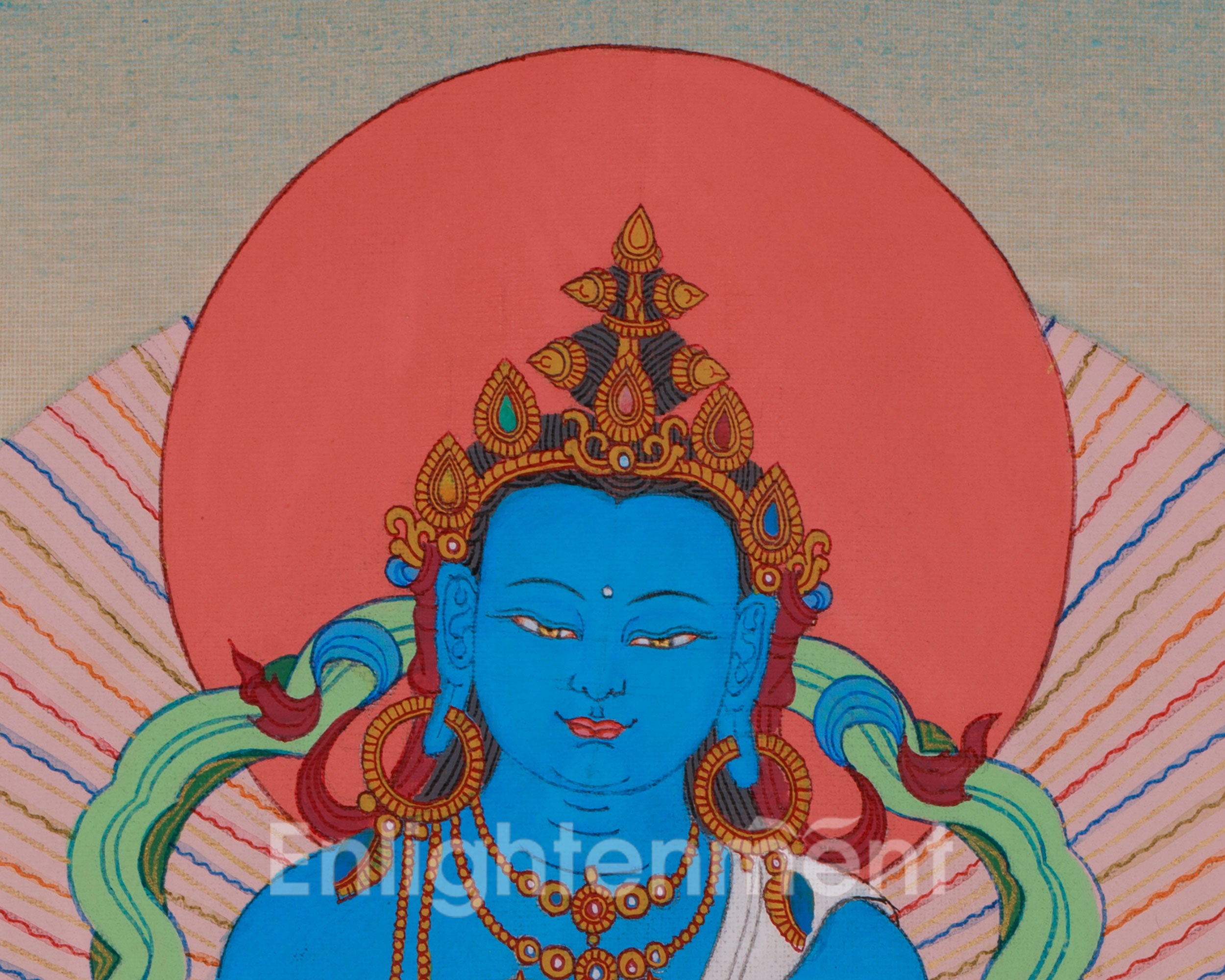 Vajradhara Buddha Art | Tibetan Thangka of Primordial Buddha