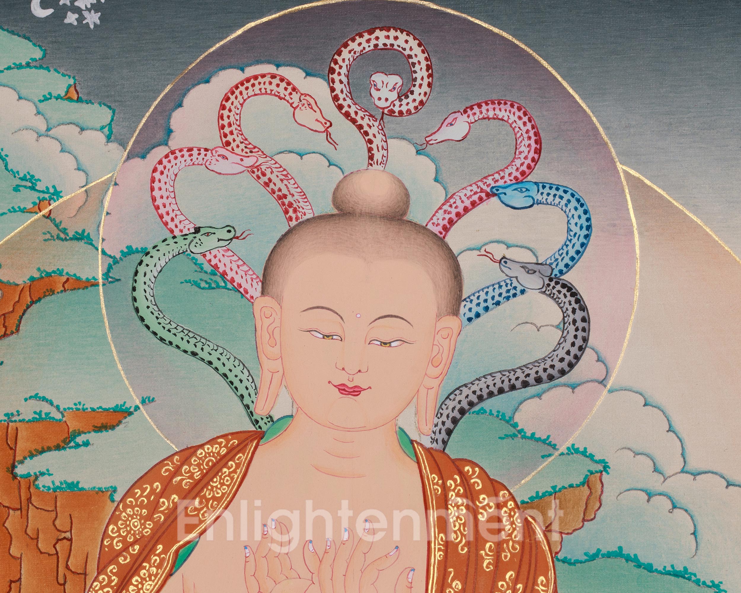 Nagarjuna Tibetan Artwork | Wisdom Master | Traditional Thangka