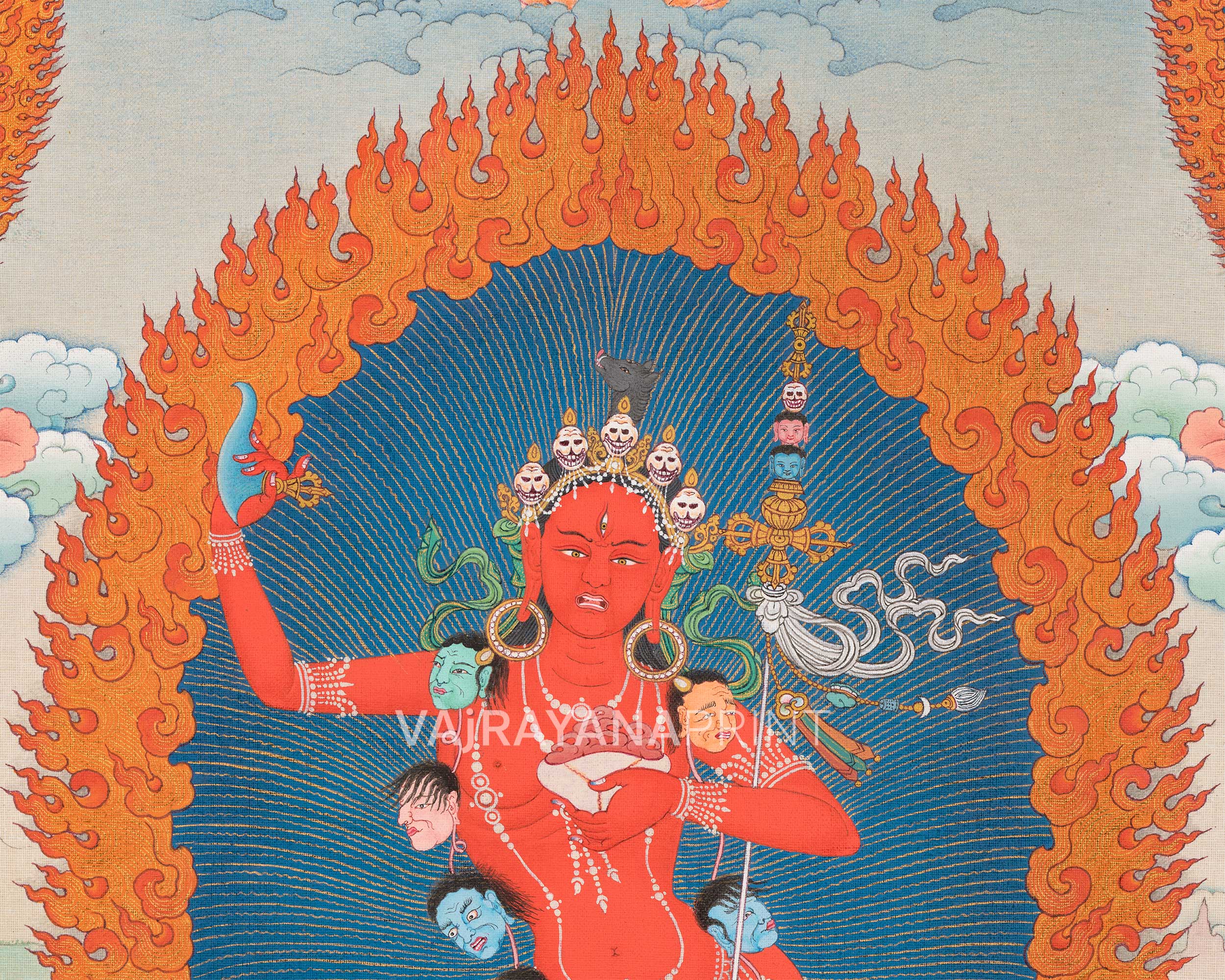 Thangka Print Of Dorje Phagmo | Thunderbolt Goddess | Spiritual Gift Ideas