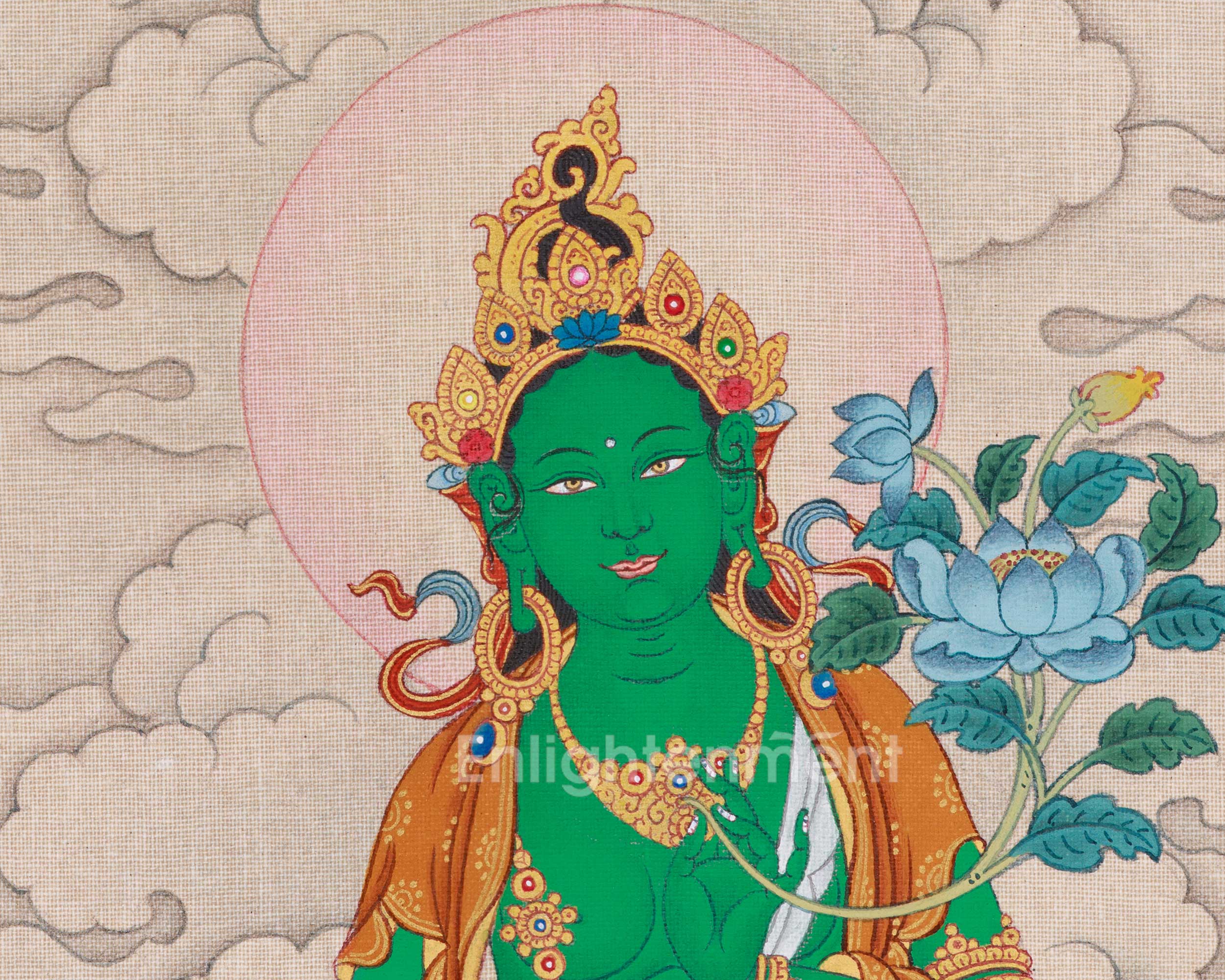 Compassion Green Tara Thangka | A Sacred Representation of Protection and Healing