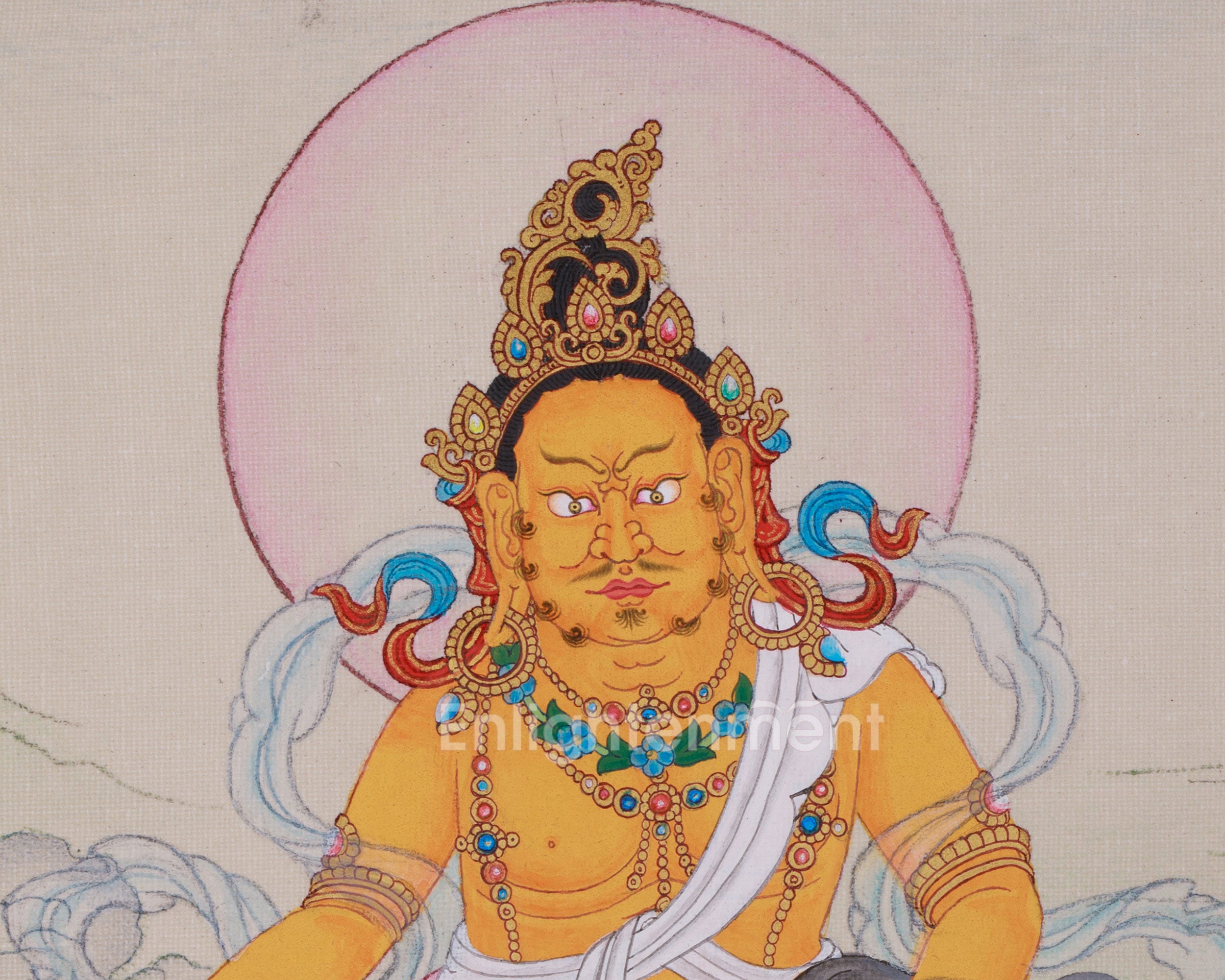 Vajrayana Abundance Deity Dzambhala Art | A Sacred Symbol of Prosperity and Fortune