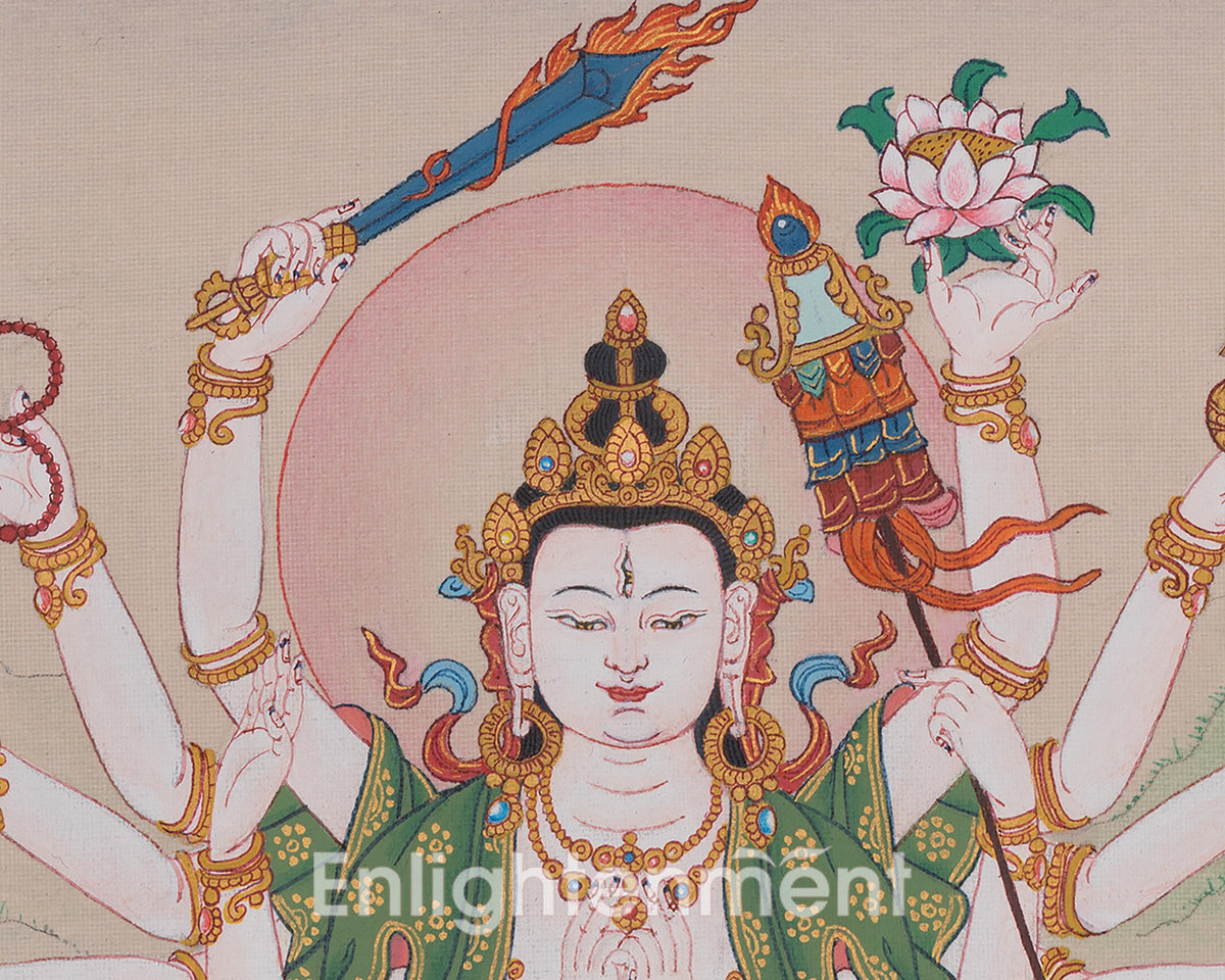 Cundi Buddhist Art | Sacred Tibetan Thangka of Wisdom and Purification