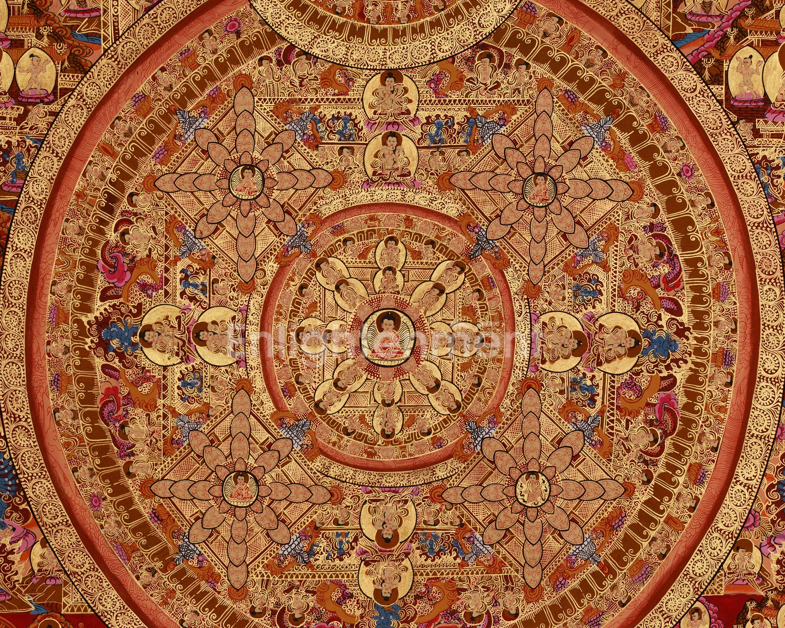 Hand-Painted Tibetan Buddha Mandala | Himalayan Art