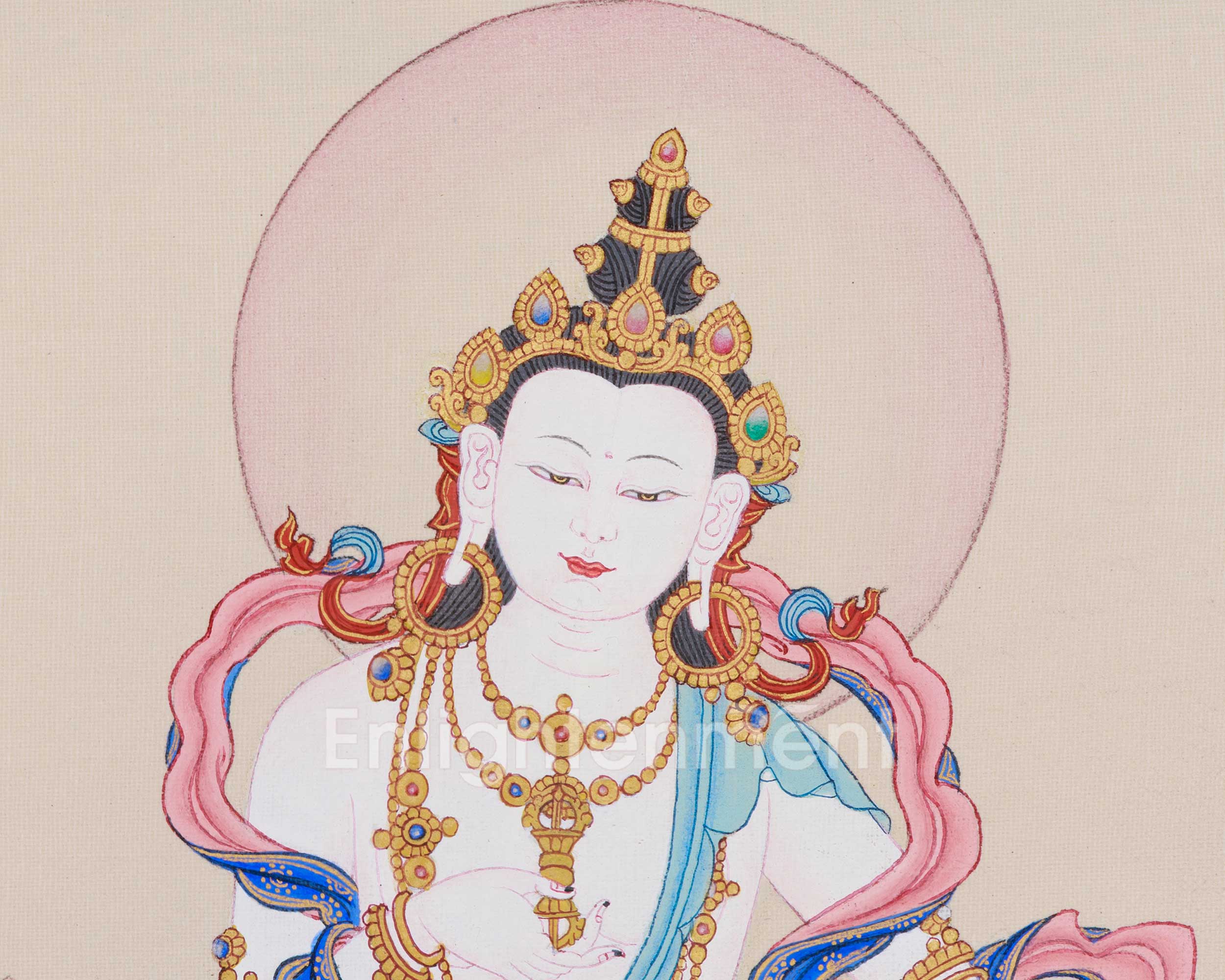 Sacred Tibetan Thangka of Vajrasattva | Symbol of Purity and Inner Cleansing