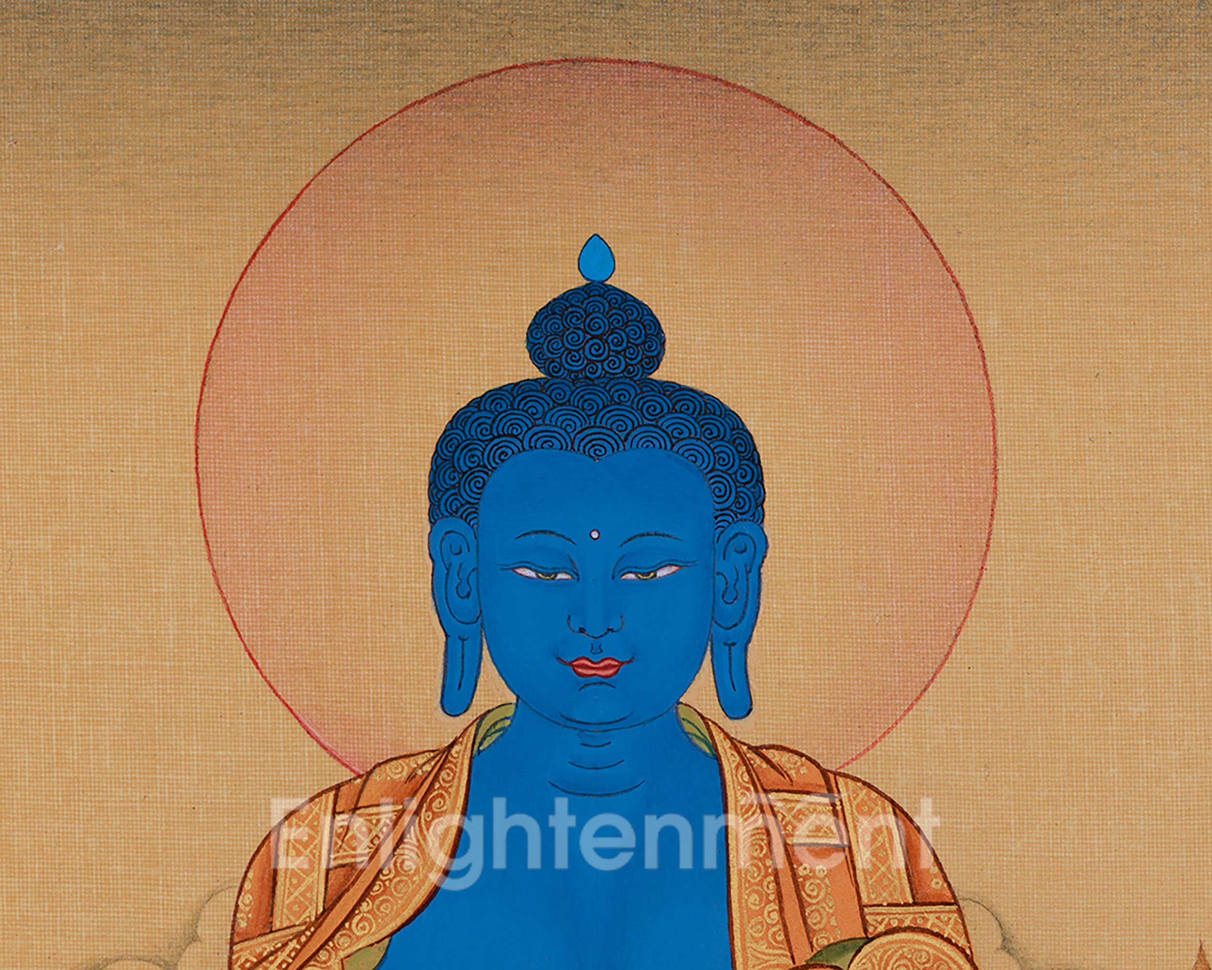 Tibetan Medicine Buddha Thangka | Buddha of Healing and Protection | LHASA Stone Hues