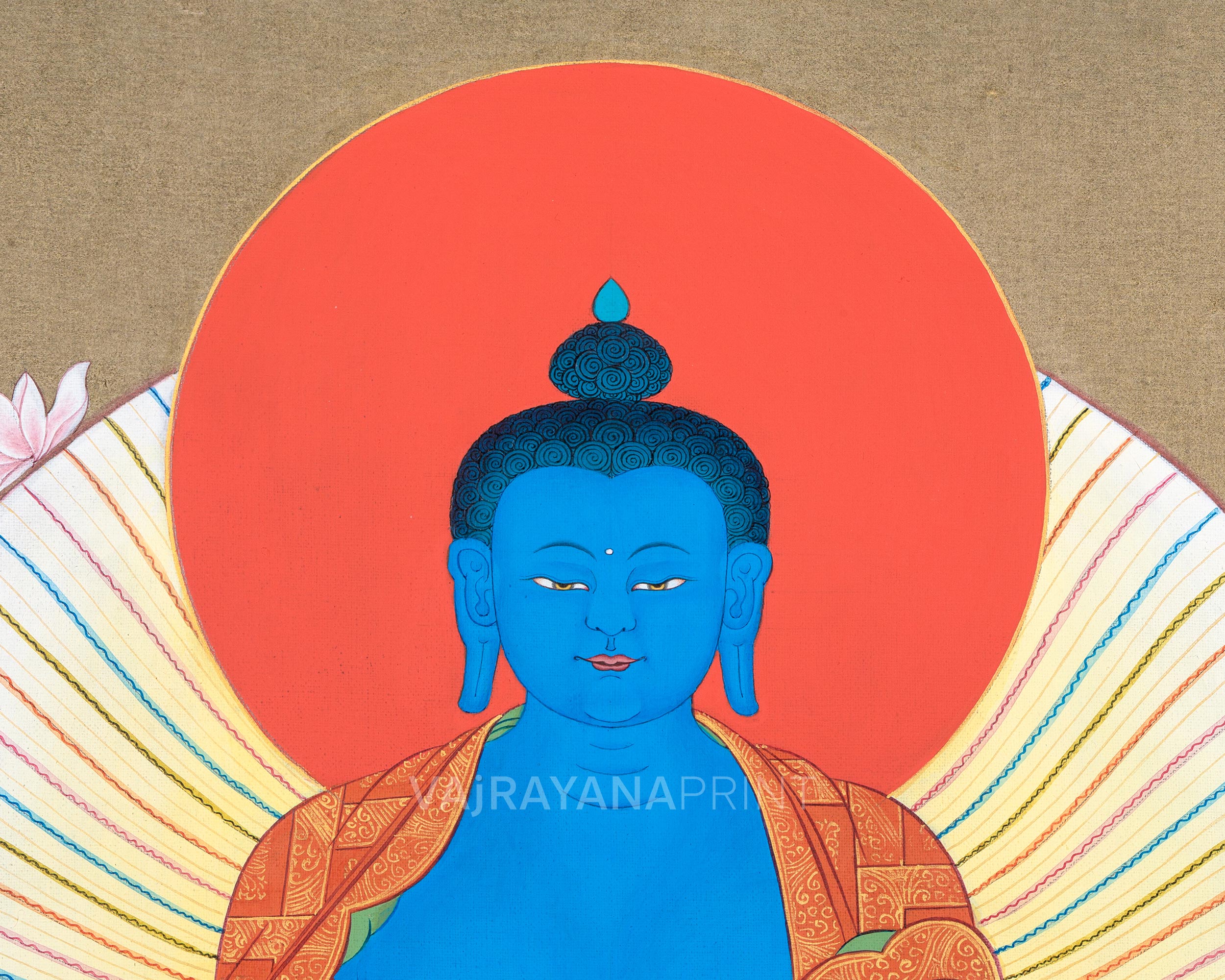 Buddha Medicine Thangka Print | Bhaisajyaguru Artwork