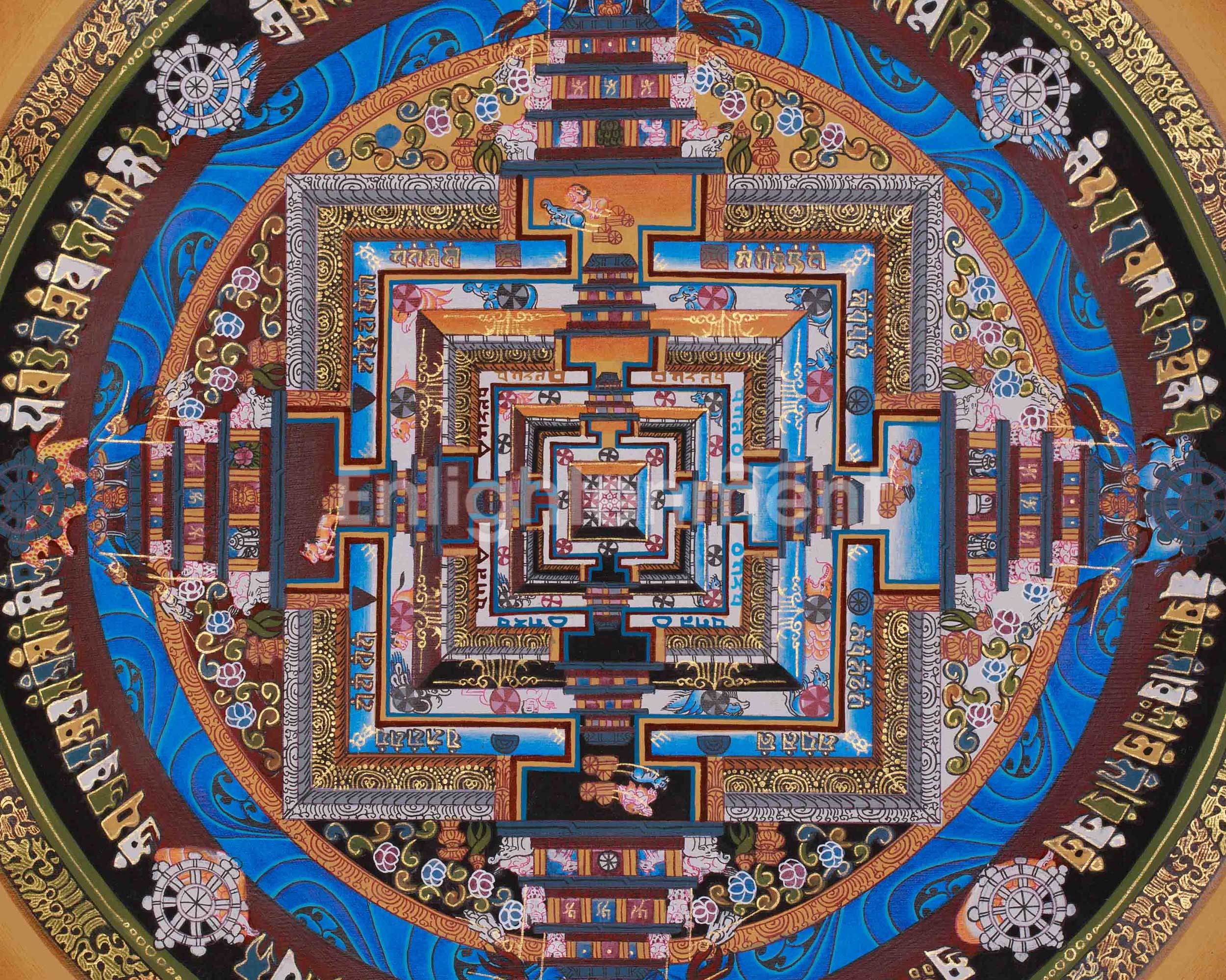 Sacred Art Of Kalachakra Mandala | Spiritual Wheel Of Time Mandala | Meditation & Spiritual Altar
