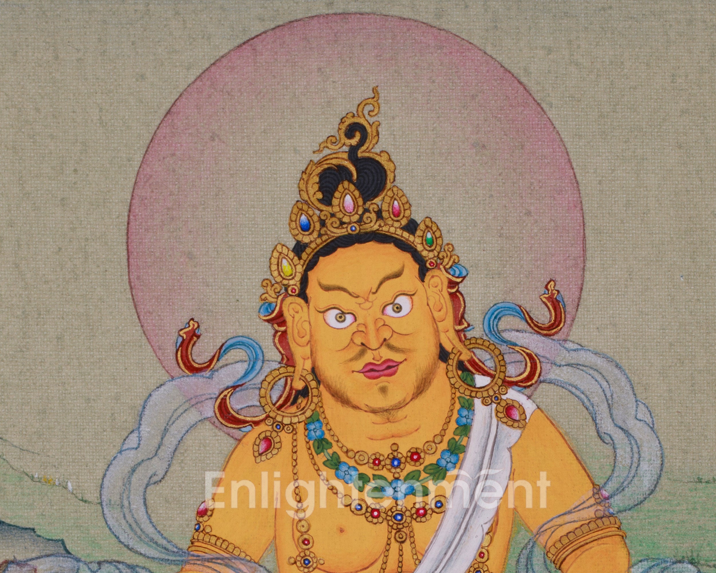 Dzambala Thangka, Guardian of Prosperity | Buddha of Wealth & Protection