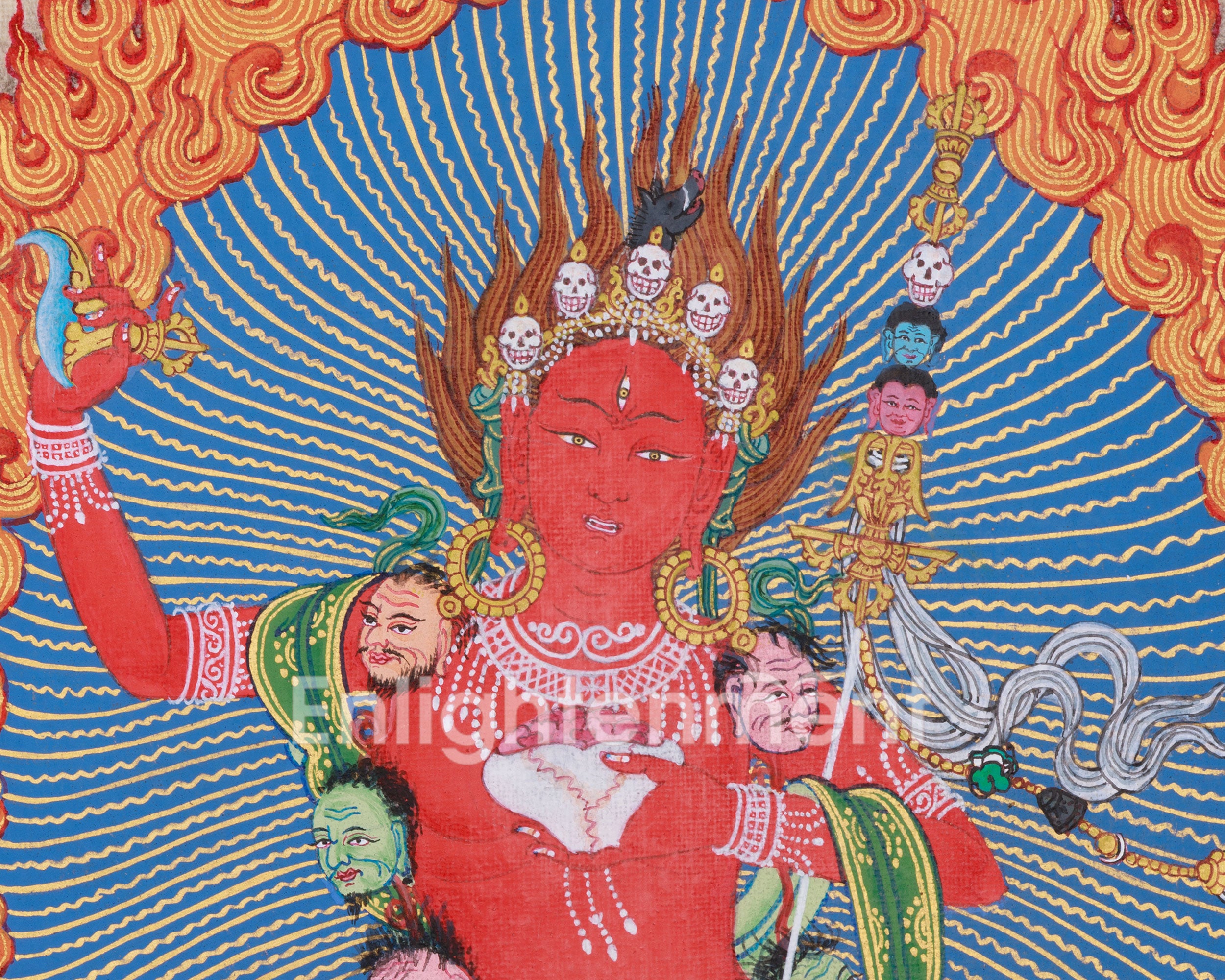 Hand-Painted Wrathful Vajravarahi Thangka | The Powerful Goddess of Transformation