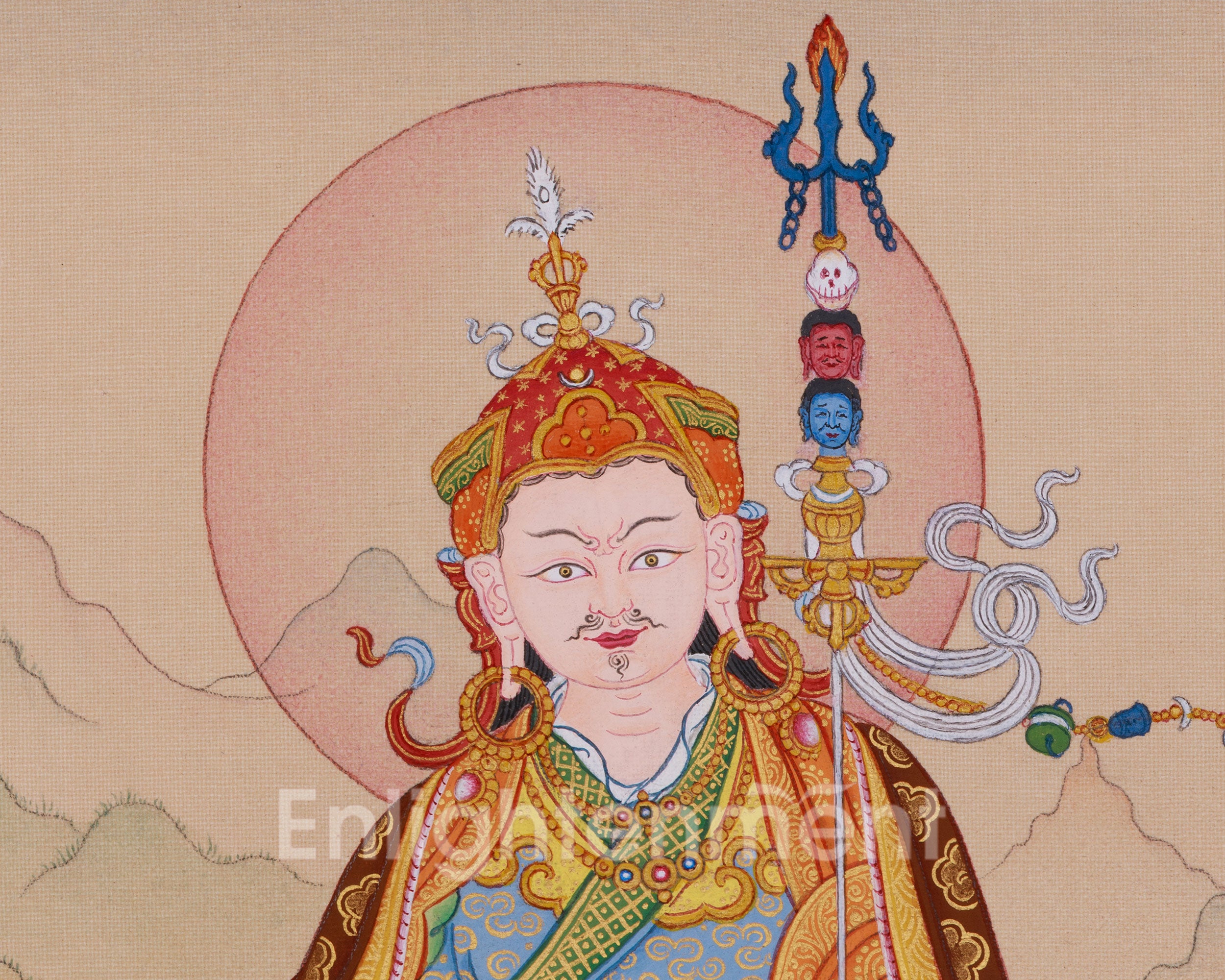 Master of Tantras Guru Rinpoche Thangka | The Second Buddha
