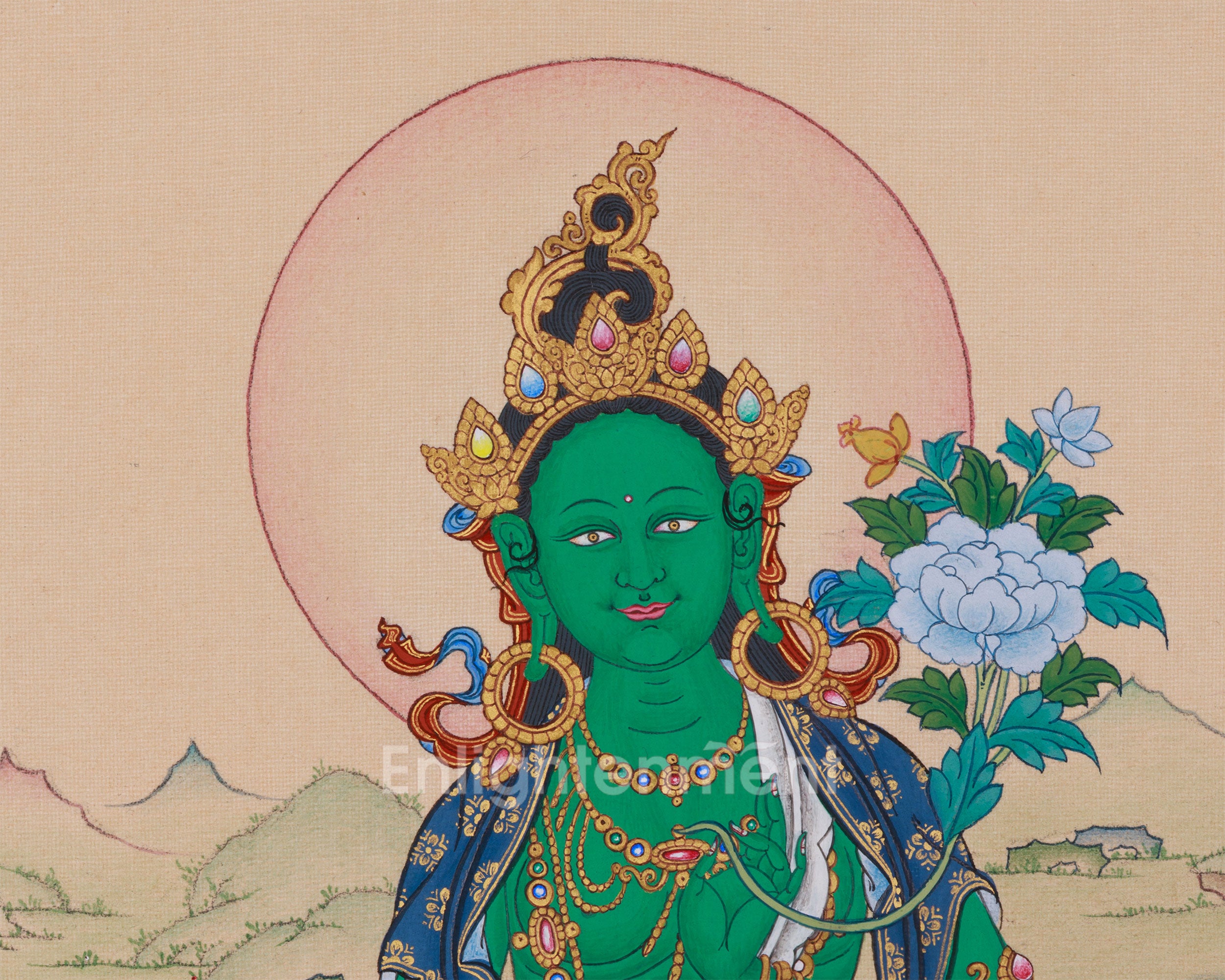 Mother Green Tara Painting | Goddess of Compassion and Liberation