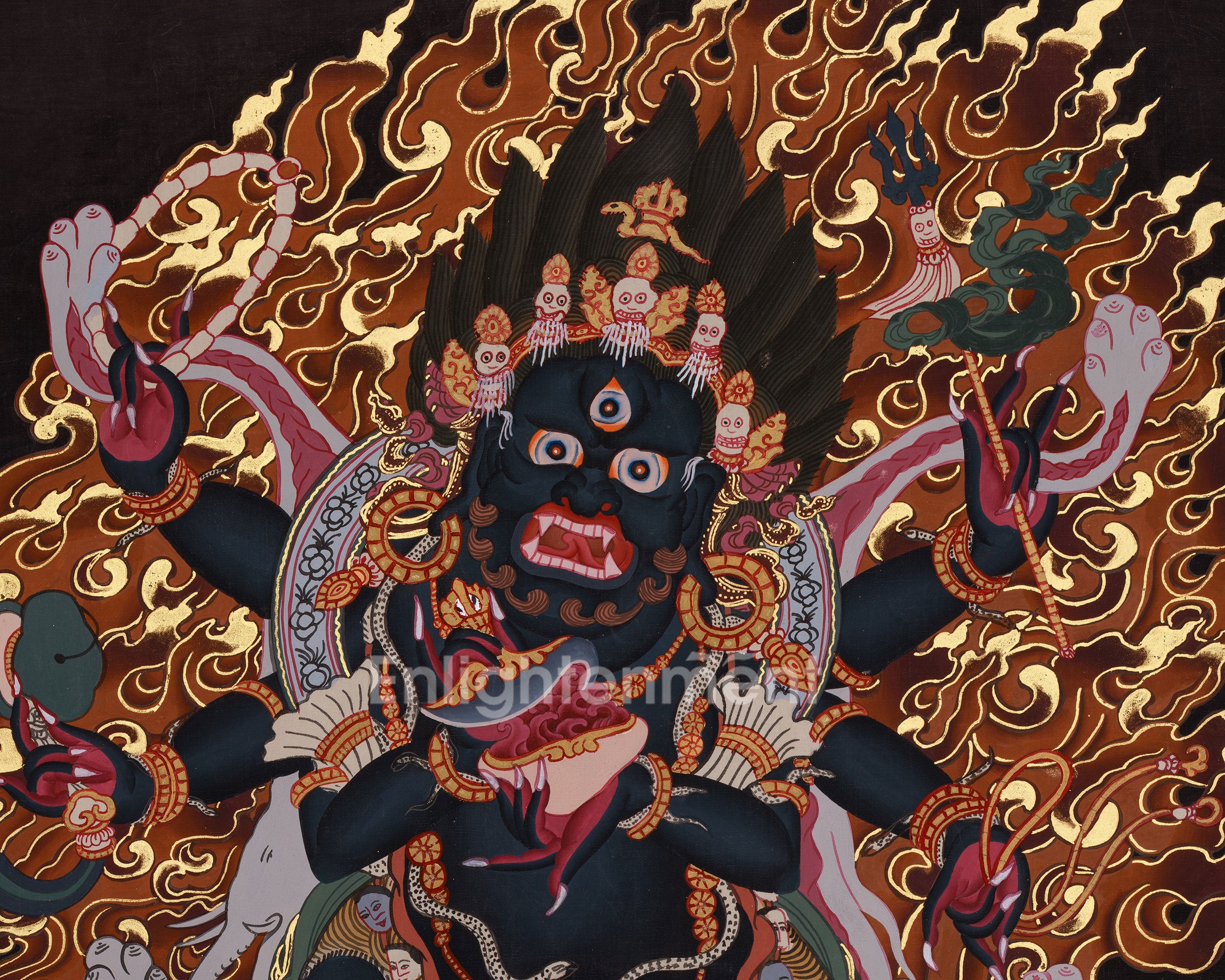 6 Armed Mahakala Painting | Protector of the Dharma | Dharmapala Art