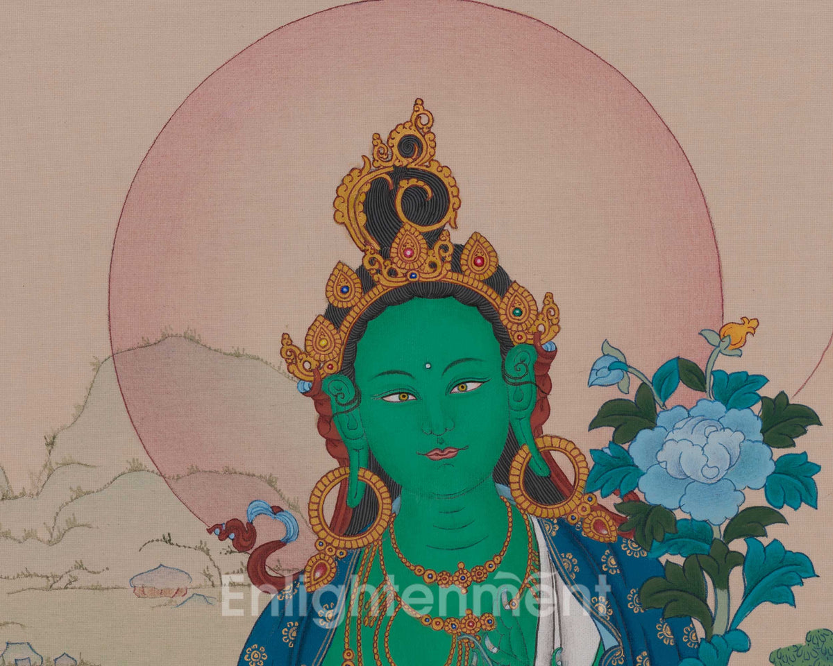 Green Tara Devotional Thangka | Shyama Tara | Compassionate Goddess