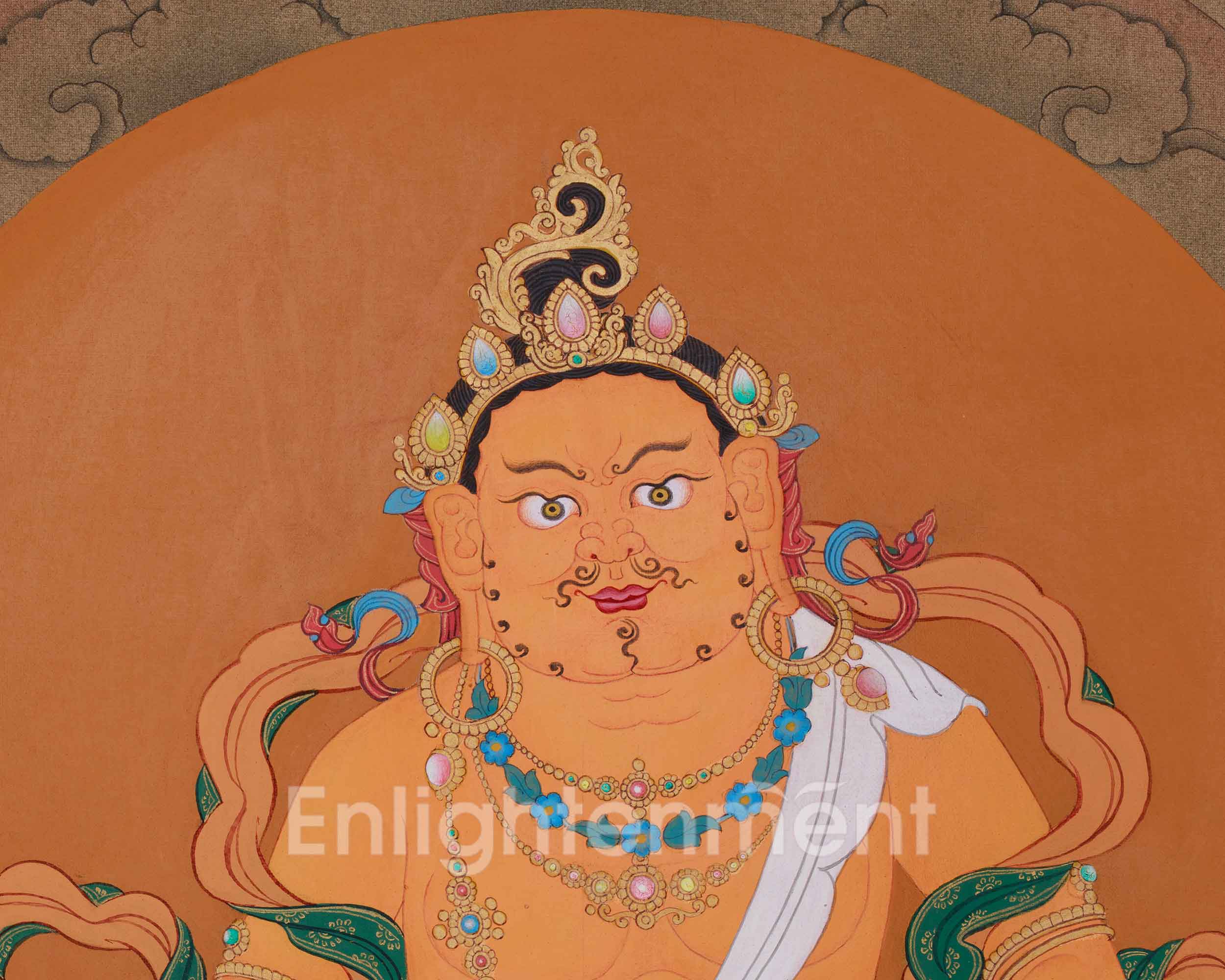 Tibetan Wealth Buddha, Dzambhala Thangka | Buddha of Abundance and Good Fortune