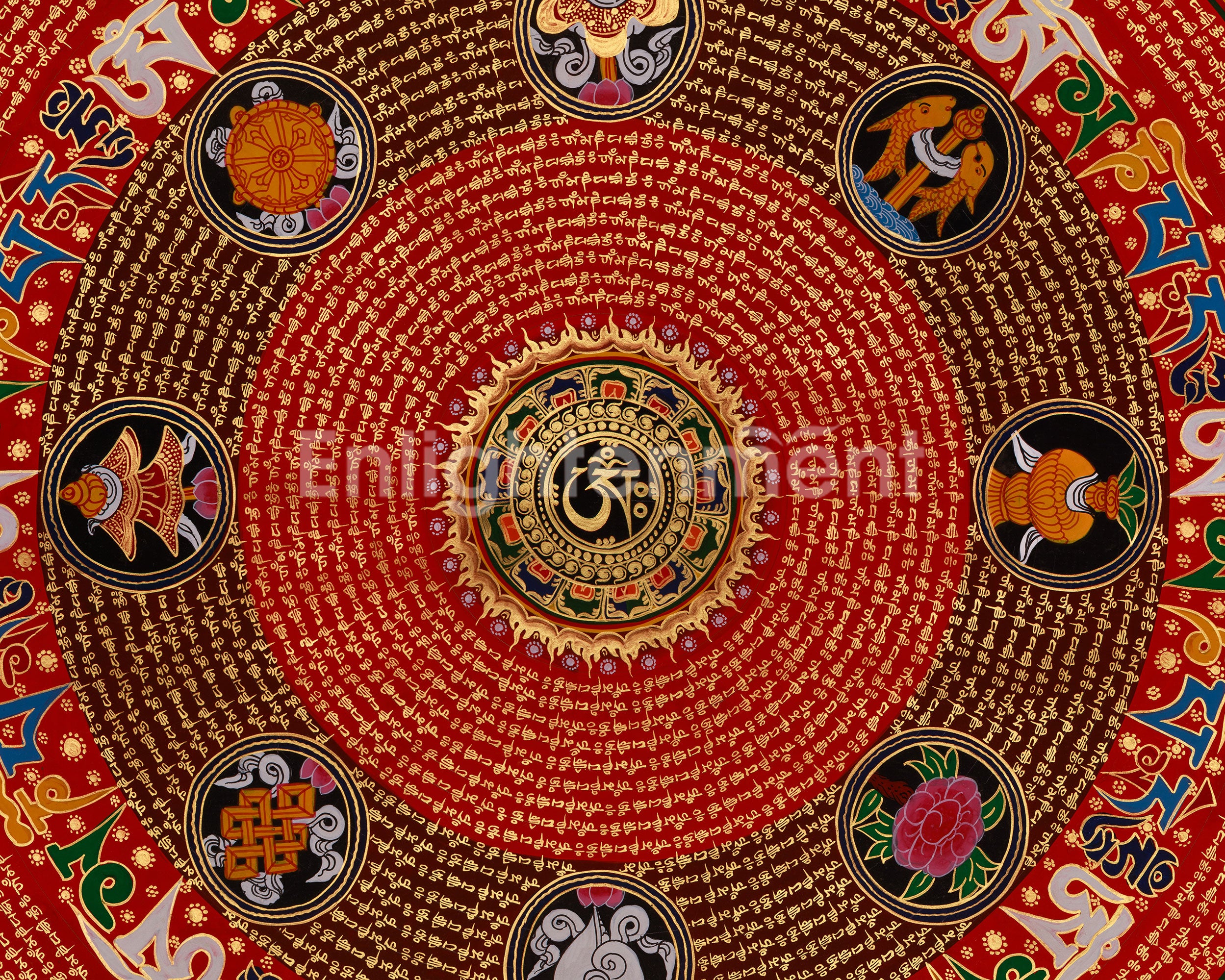 Mantra Mandala Spiritual Art | Representation of Sacred Sound and Spiritual Focus | Home Decor