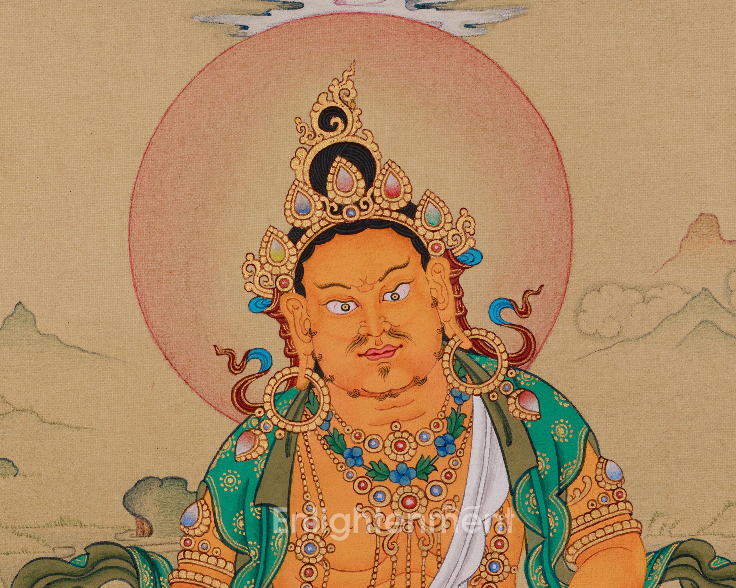 Tibetan Dzambhala with Ratnasambhava | Wealth Deity and Abundance