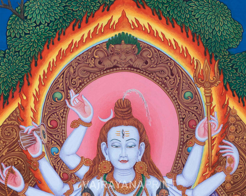 Dancing Divinity: Nataraja Shiva Thangka Print | Lord Shiva | Traditional Gift Ideas