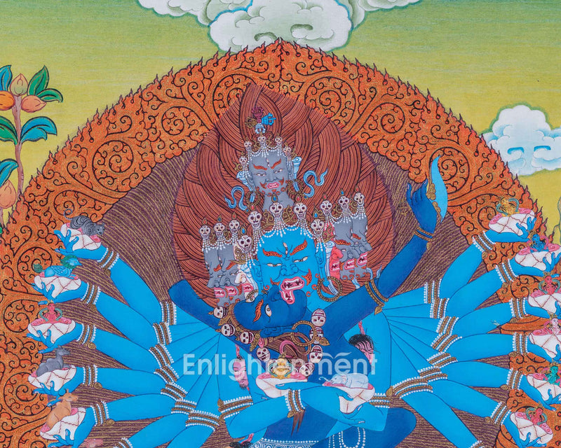 Hevajra Nairatmya, Wrathful Yidam Thangka, Hand Painted Tibetan Art