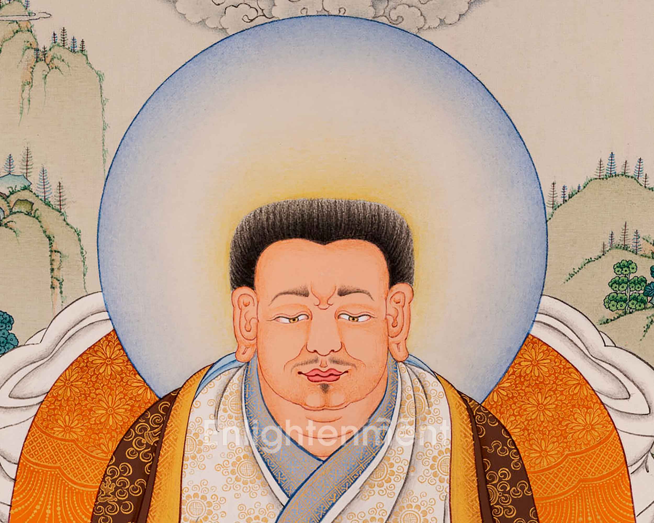 Guru Marpa, Milarepa, and Gompopa Thangka | Tibetan Buddhist Masters Artwork