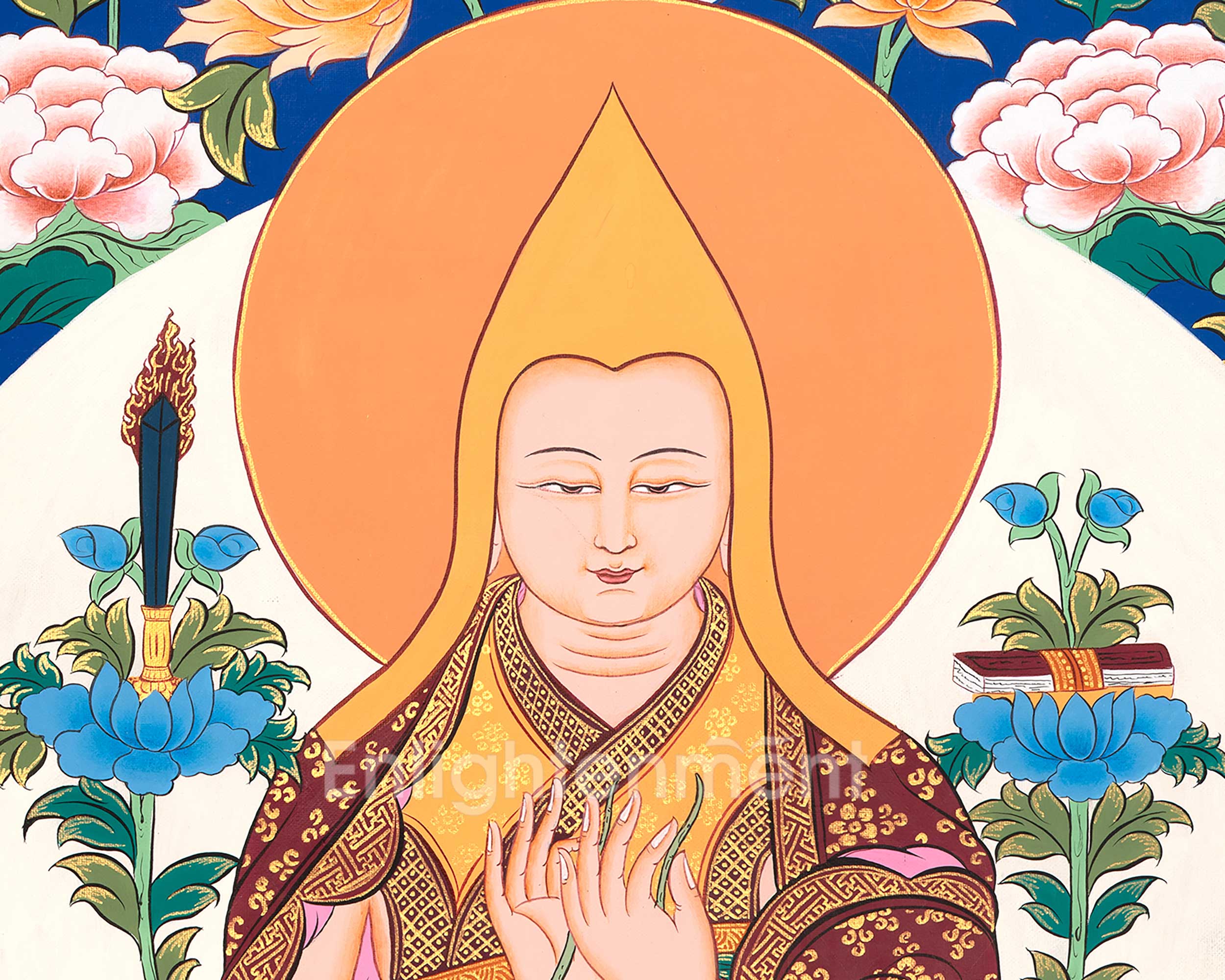 Tsongkhapa Thangka Painting | The Buddhist Master