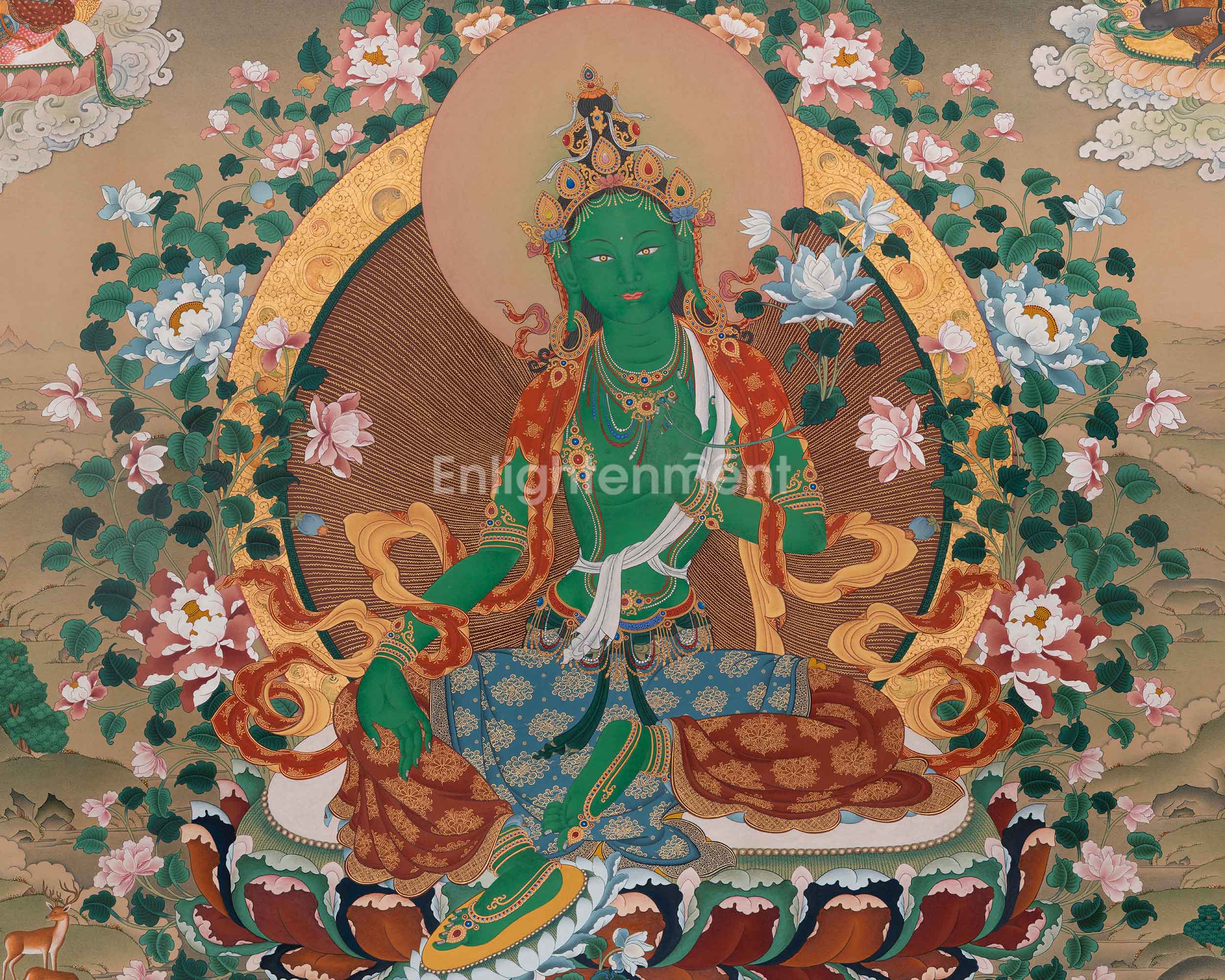 21 Tara Buddhist Art | Compassion and Healing Thangka | Shyama Tara