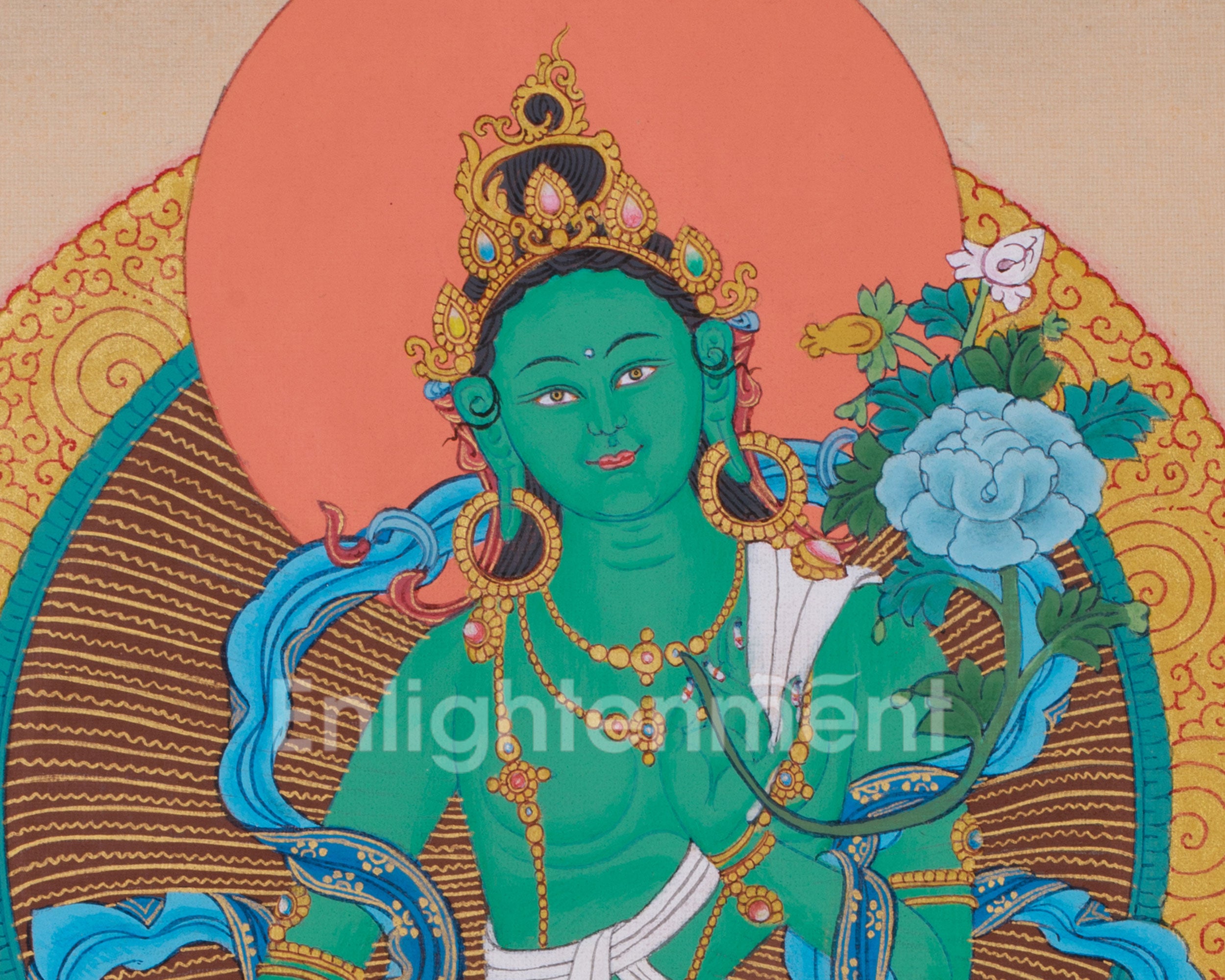 Tibetan Buddhist Deity, Green Tara | Female Bodhisattva of Compassion