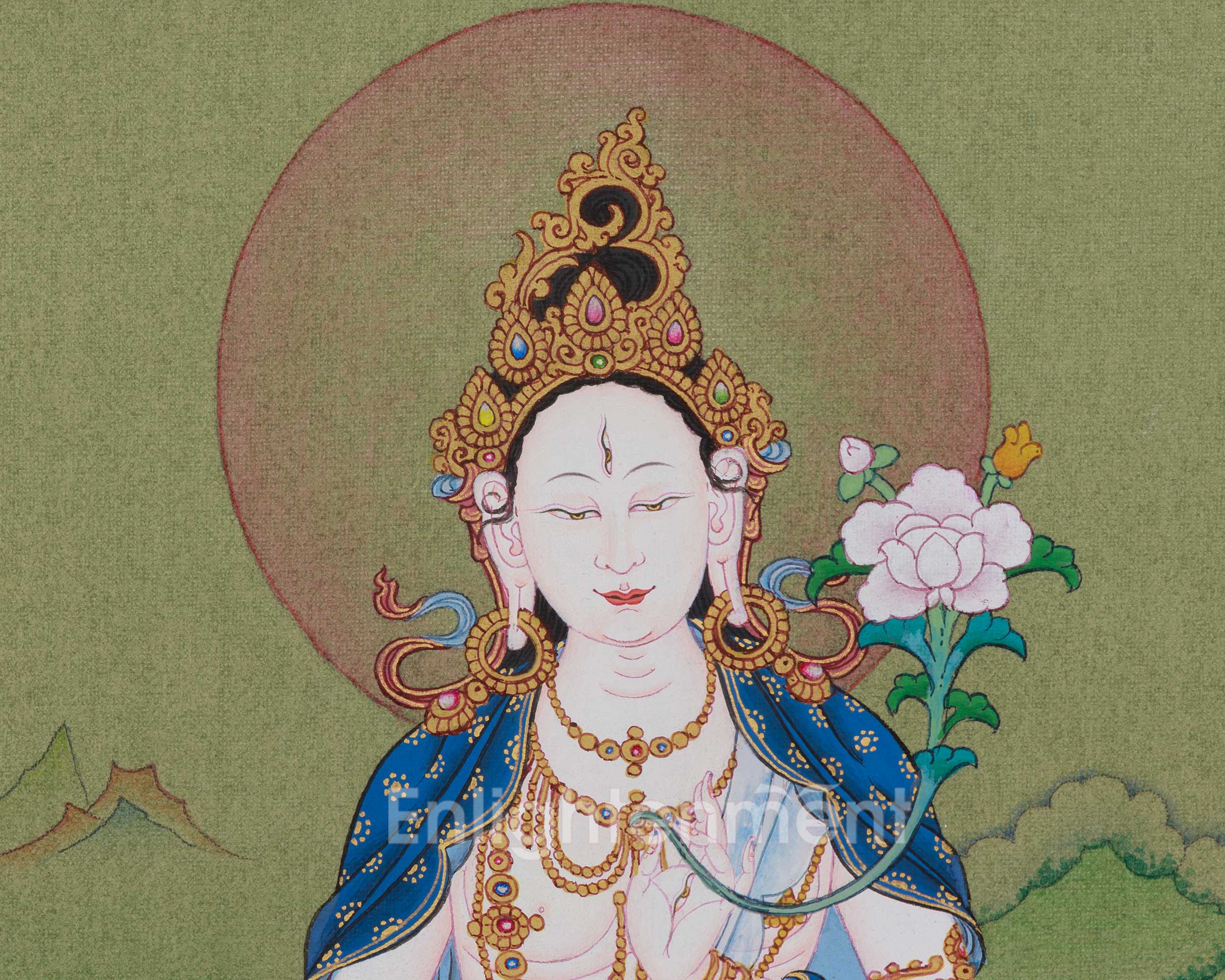 White Tara Bodhisattva of Longevity Thangka | Healing Deity
