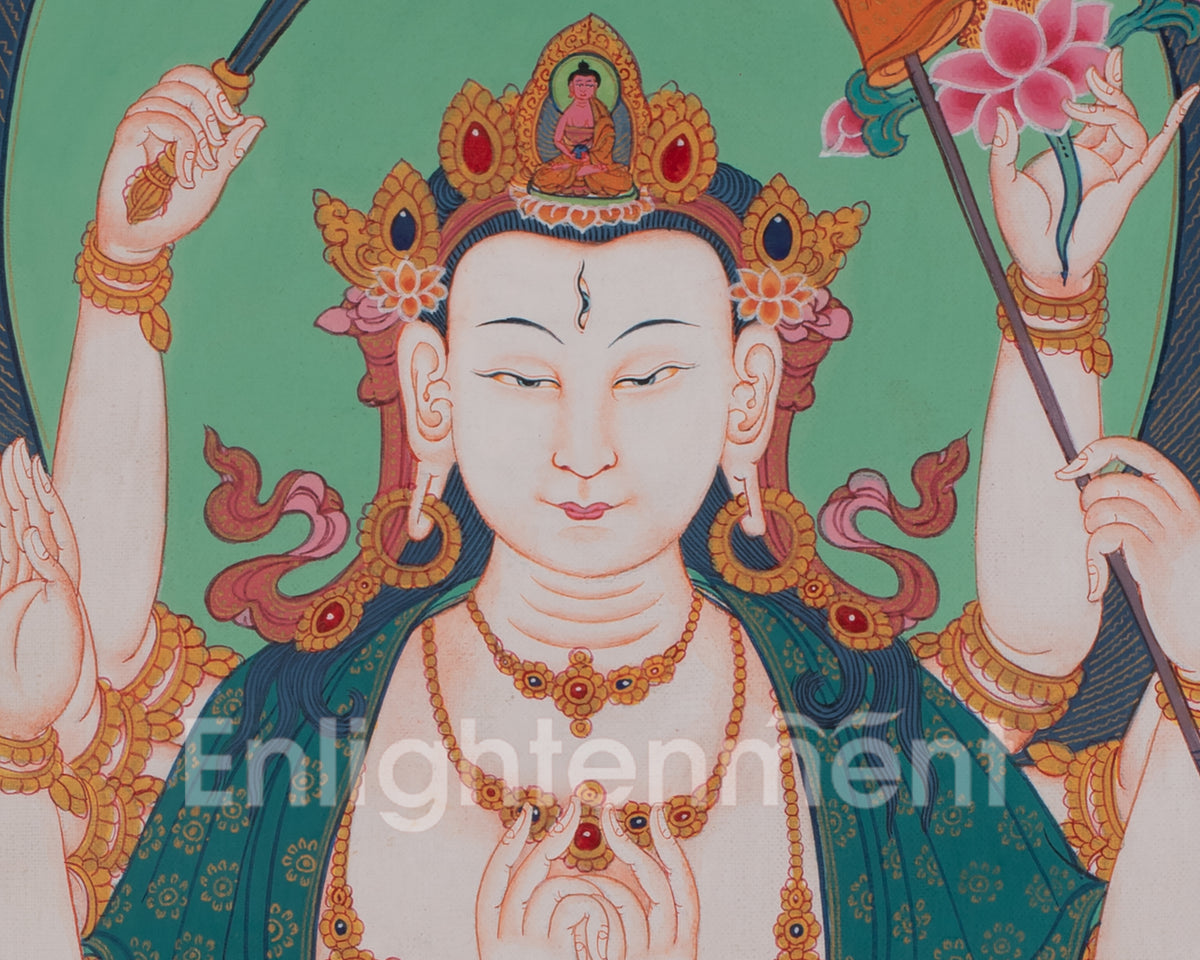Cundi Artwork | Sacred Himalayan Buddhist Painting of Compassion and Wisdom