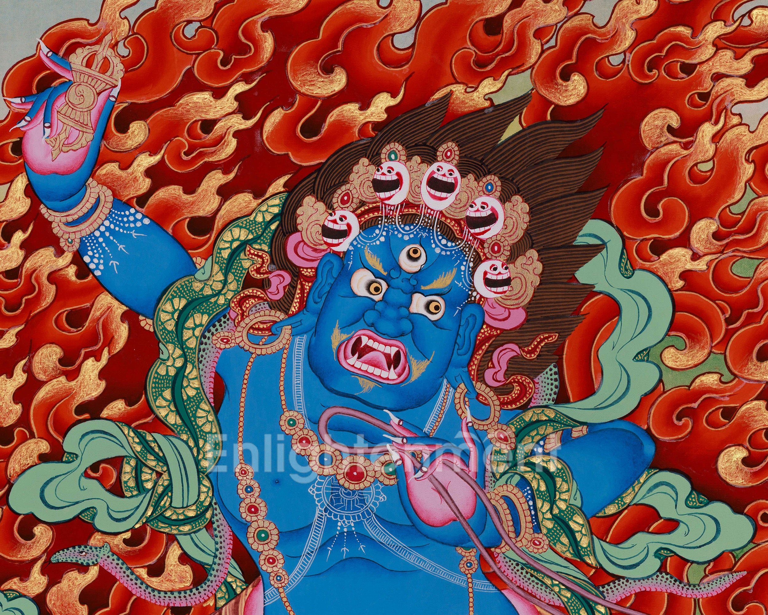 Vajrapani Protector Deity Thangka | Tibetan Dharma Guardian