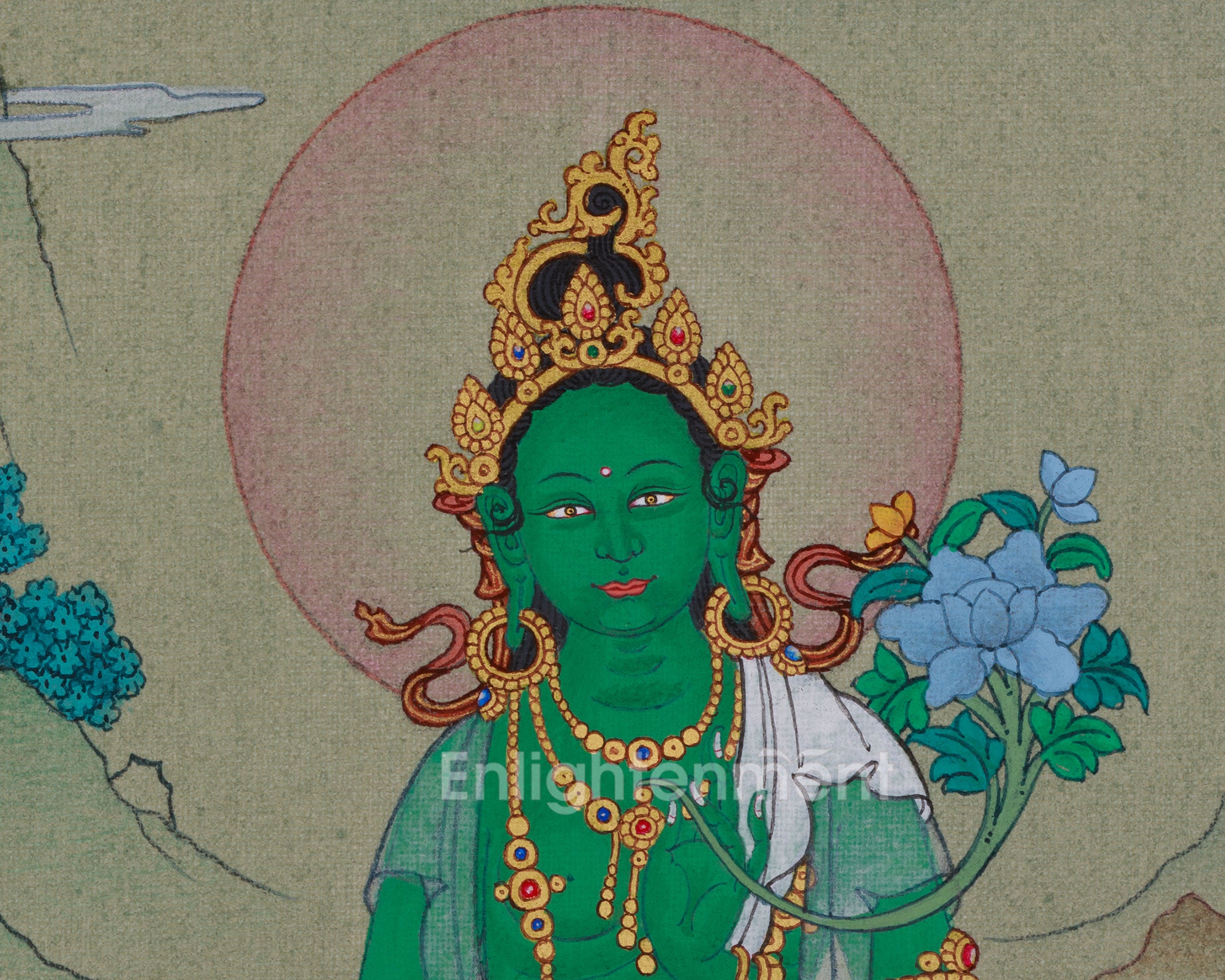 Himalayan Green Tara Thangka | The Bodhisattva of Compassion and Protection