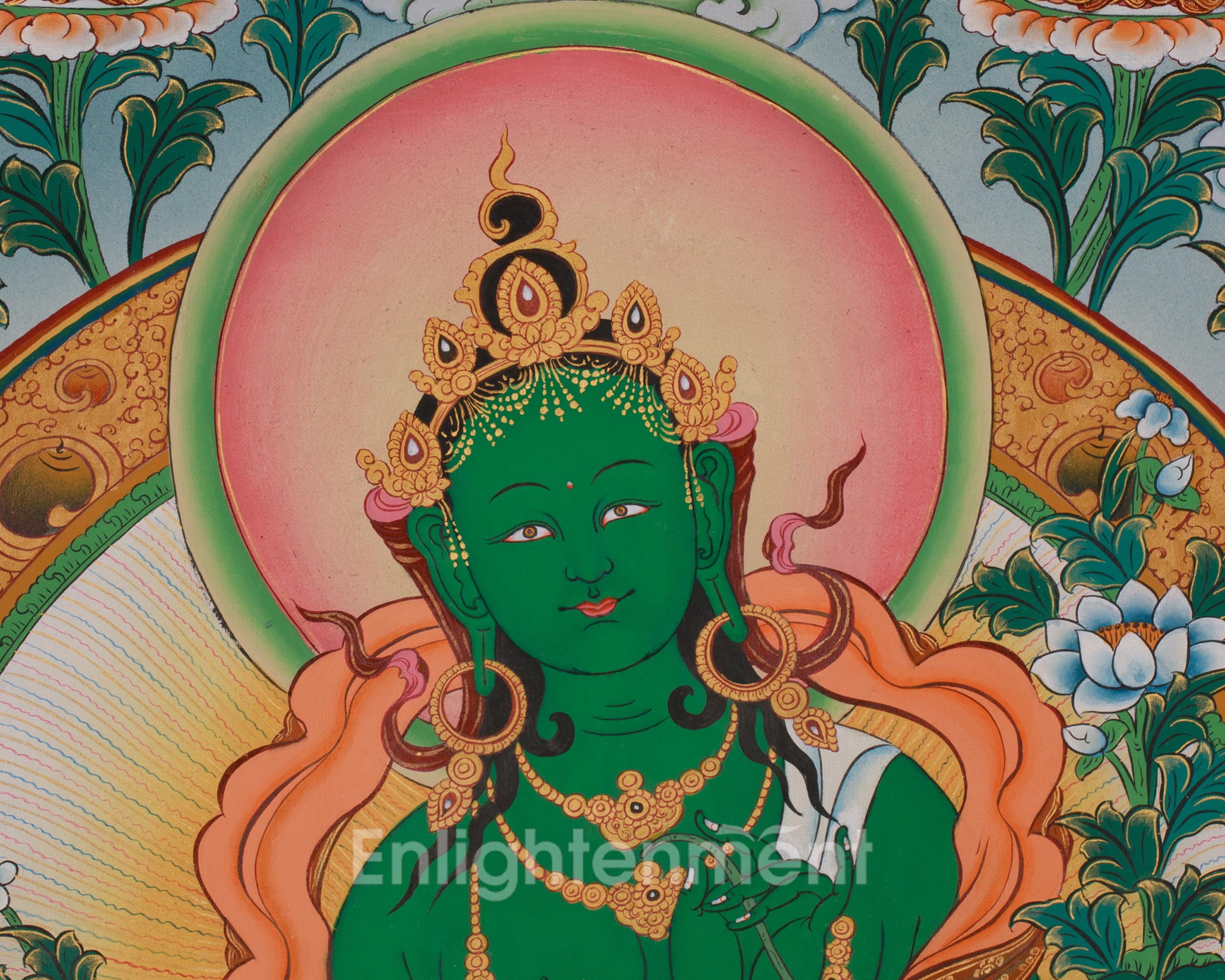 Goddess Green Tara Art | Symbolizing Swift Blessings and Healing Energy