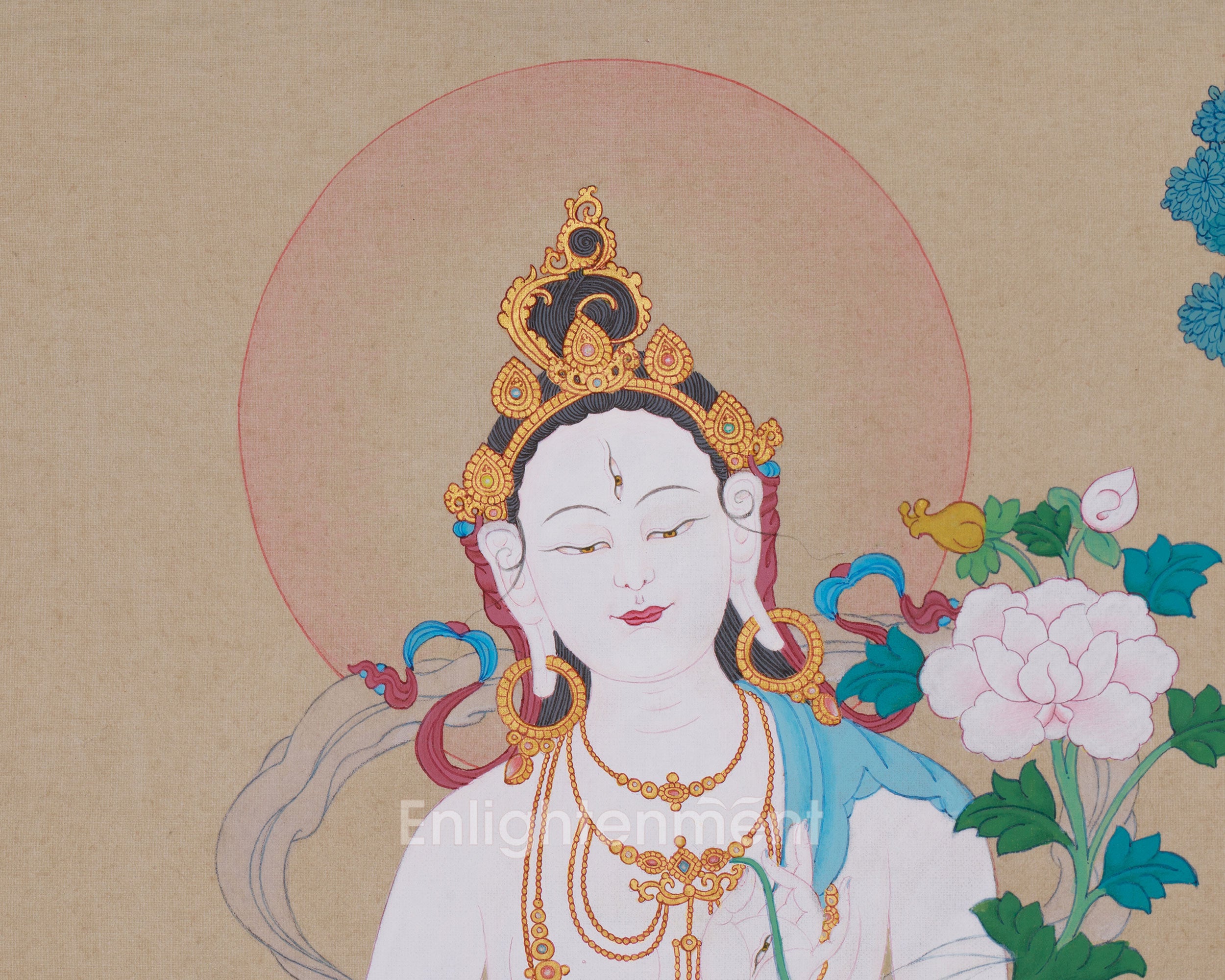 Tibetan Bodhisattva Tara | Seven-Eyed Goddess, White Dolma Artwork