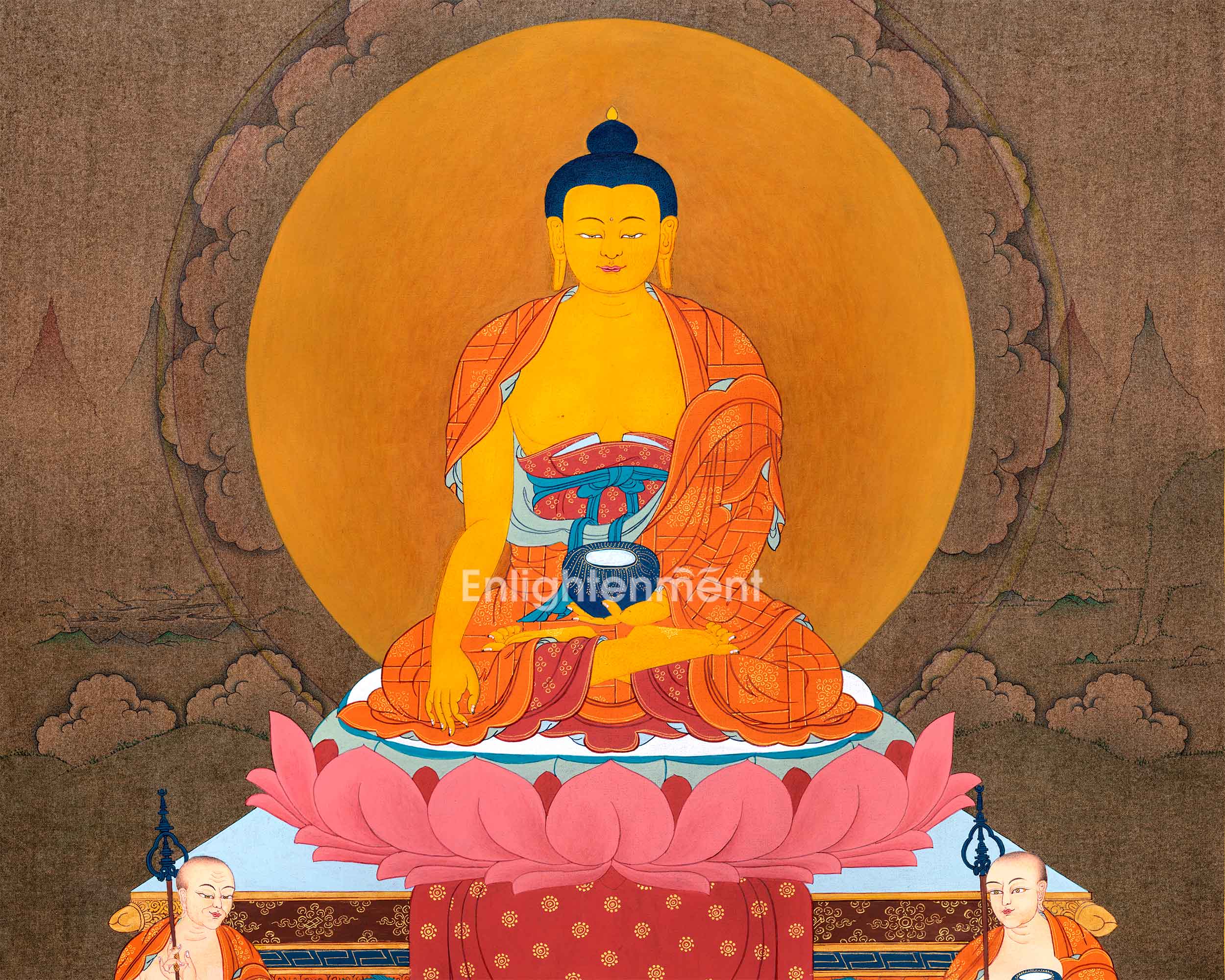 Tibetan Buddha Shakyamuni Painting | Himalayan Art of Gautama Buddha | Traditional Thangka Paiting