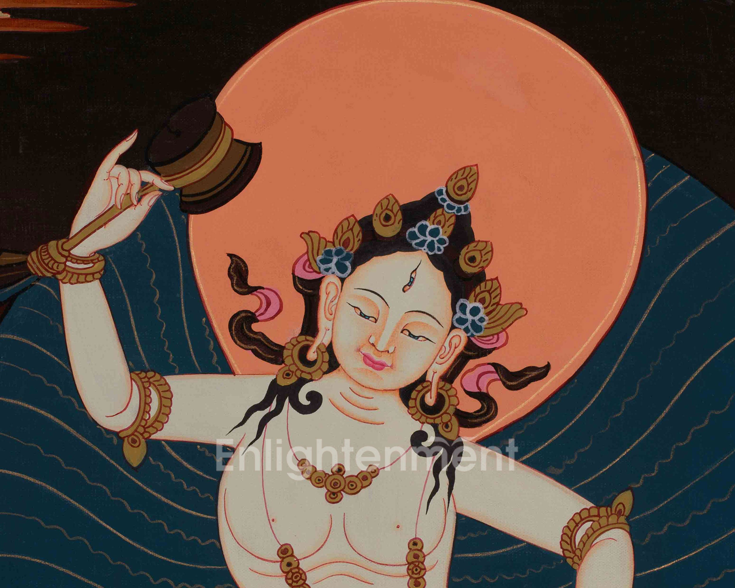 Machig Labdron Tibetan Thangka | Emanation of Wisdom and Fearlessness