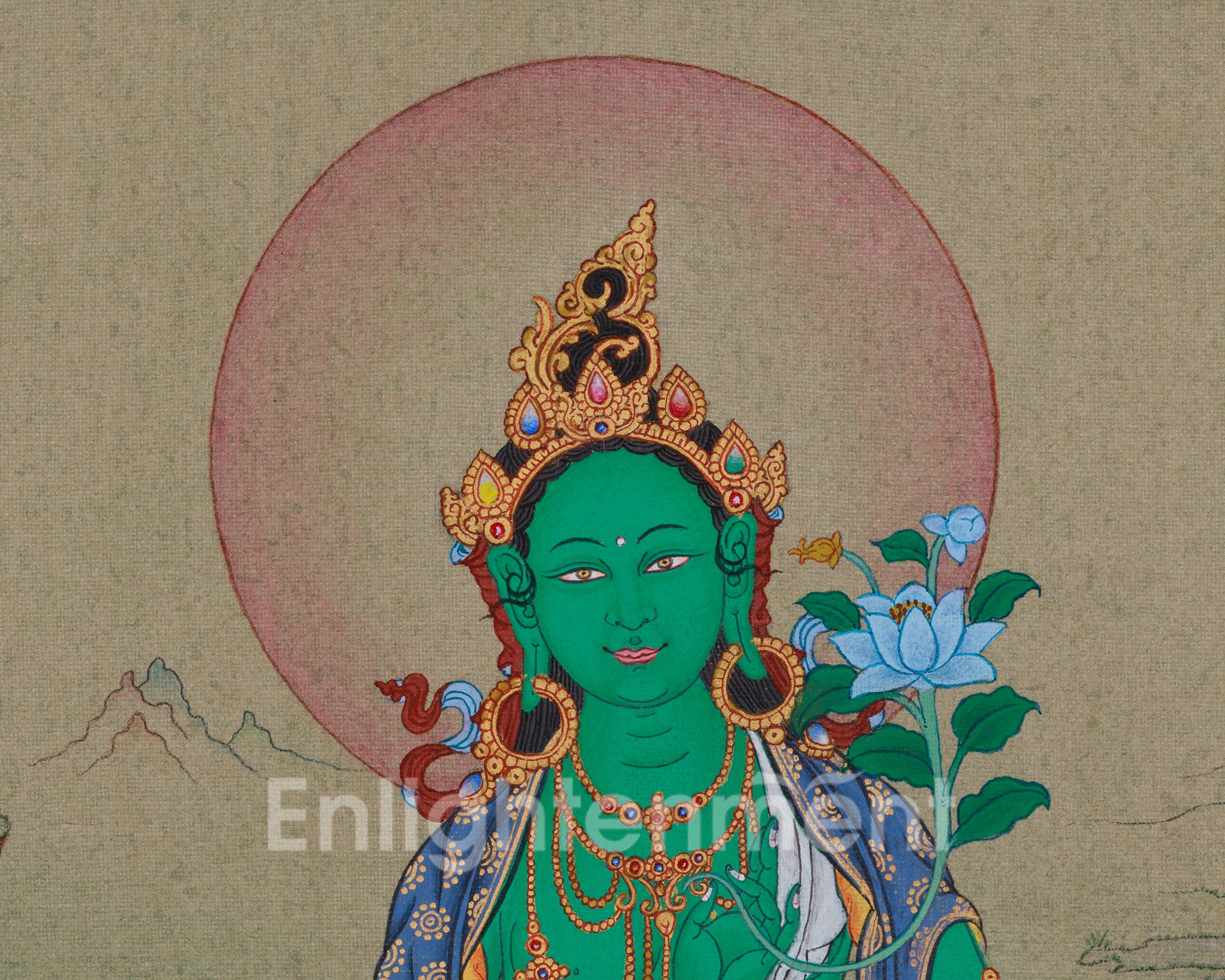Compassionate Green Tara Thangka | The Loving Goddess of Protection and Healing