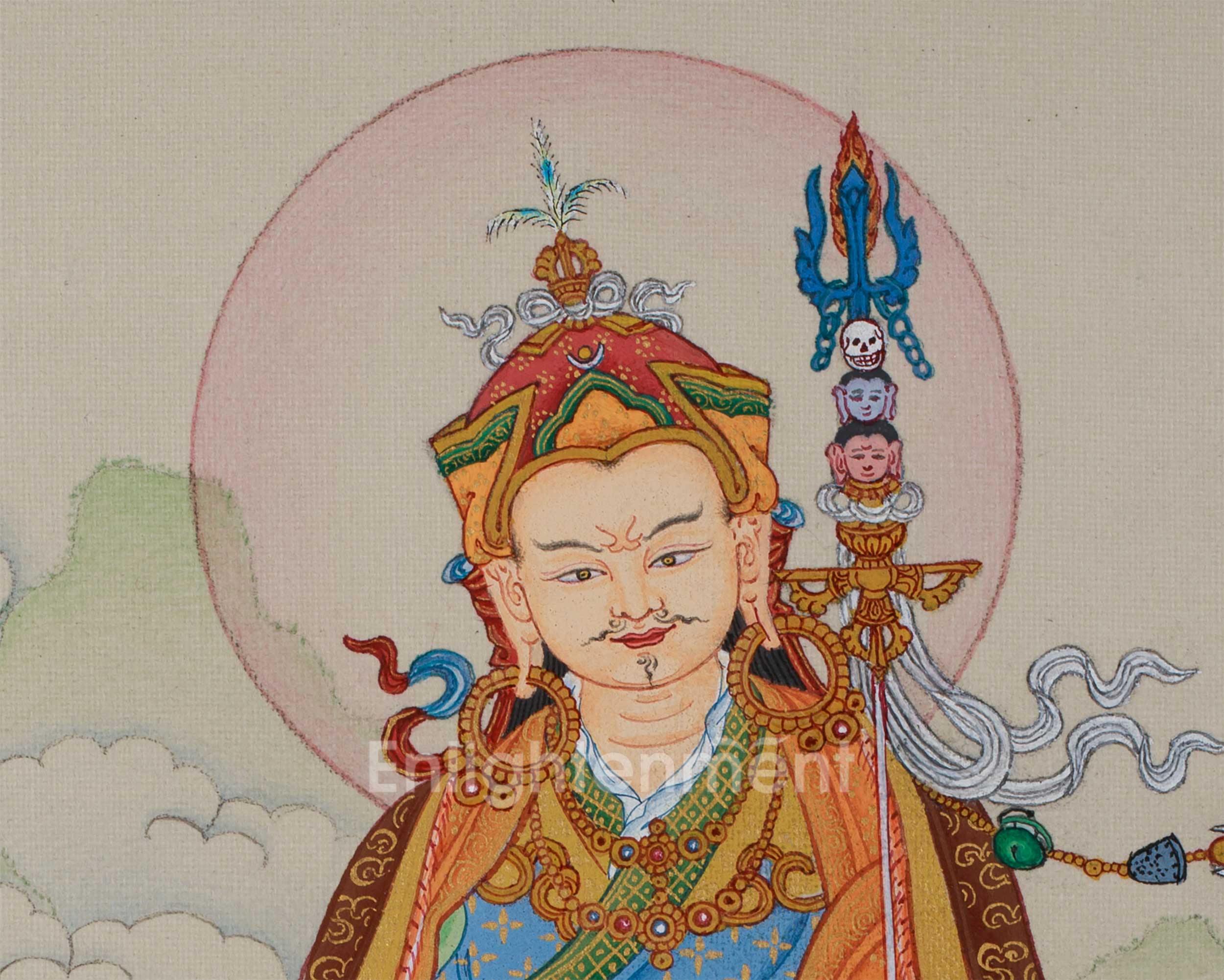Himalayan Art of Guru Rinpoche | Compact Tibetan Thangka