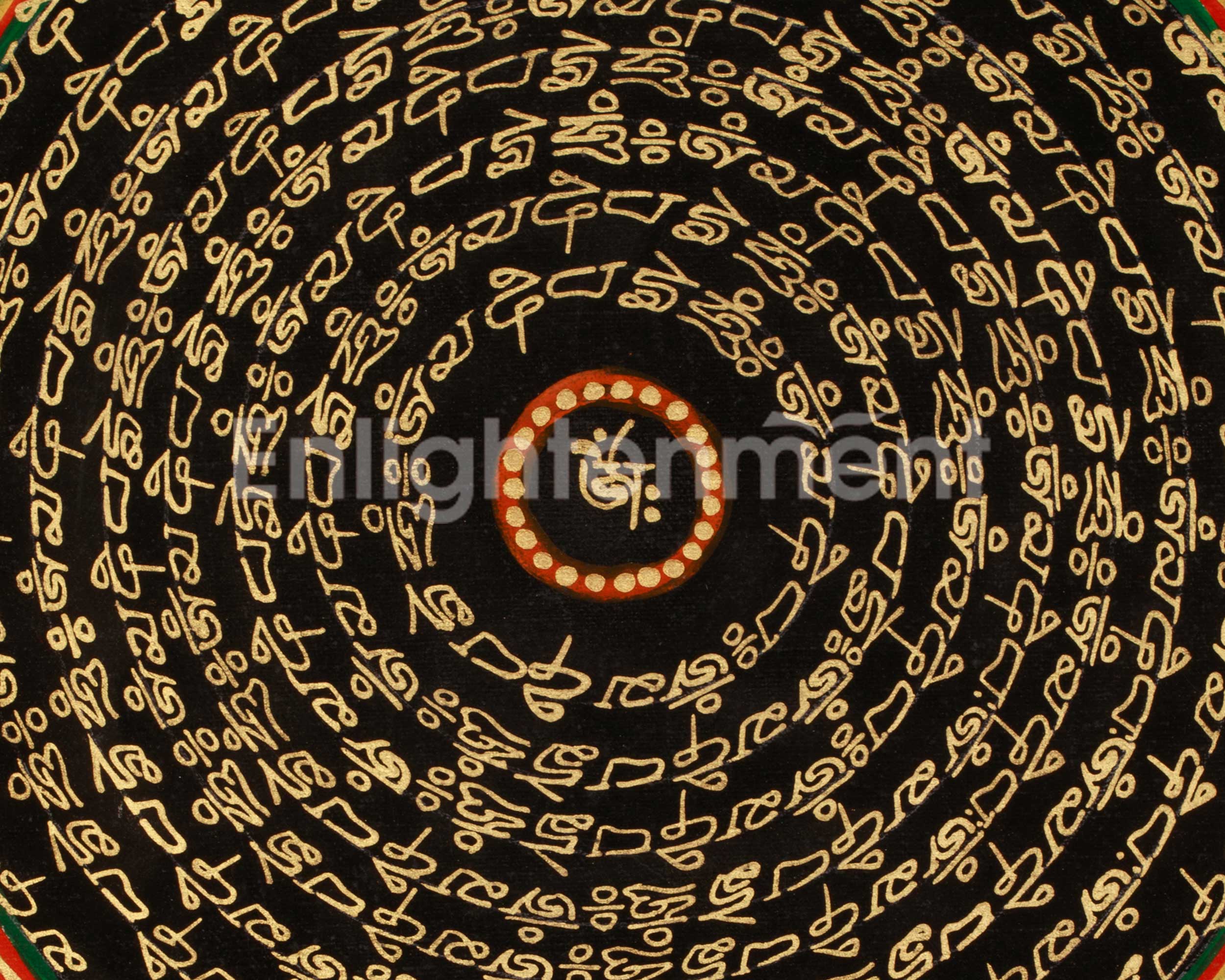 Enlightenment Symbol Mantra Mandala | Himalayan Buddhist Artwork