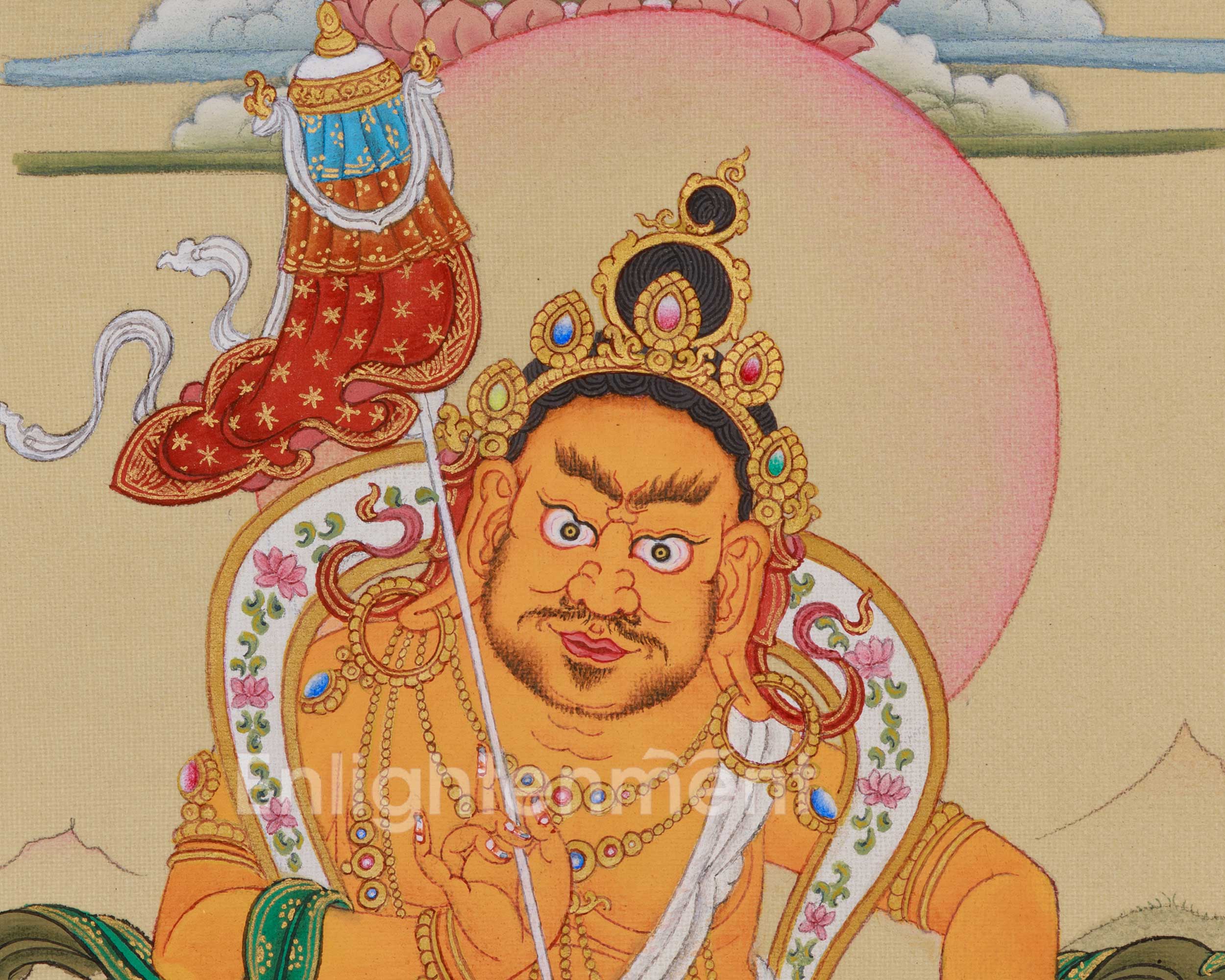 Traditional Thangka of Namtoshe with Ratnasambhava | A Sacred Representation of Abundance