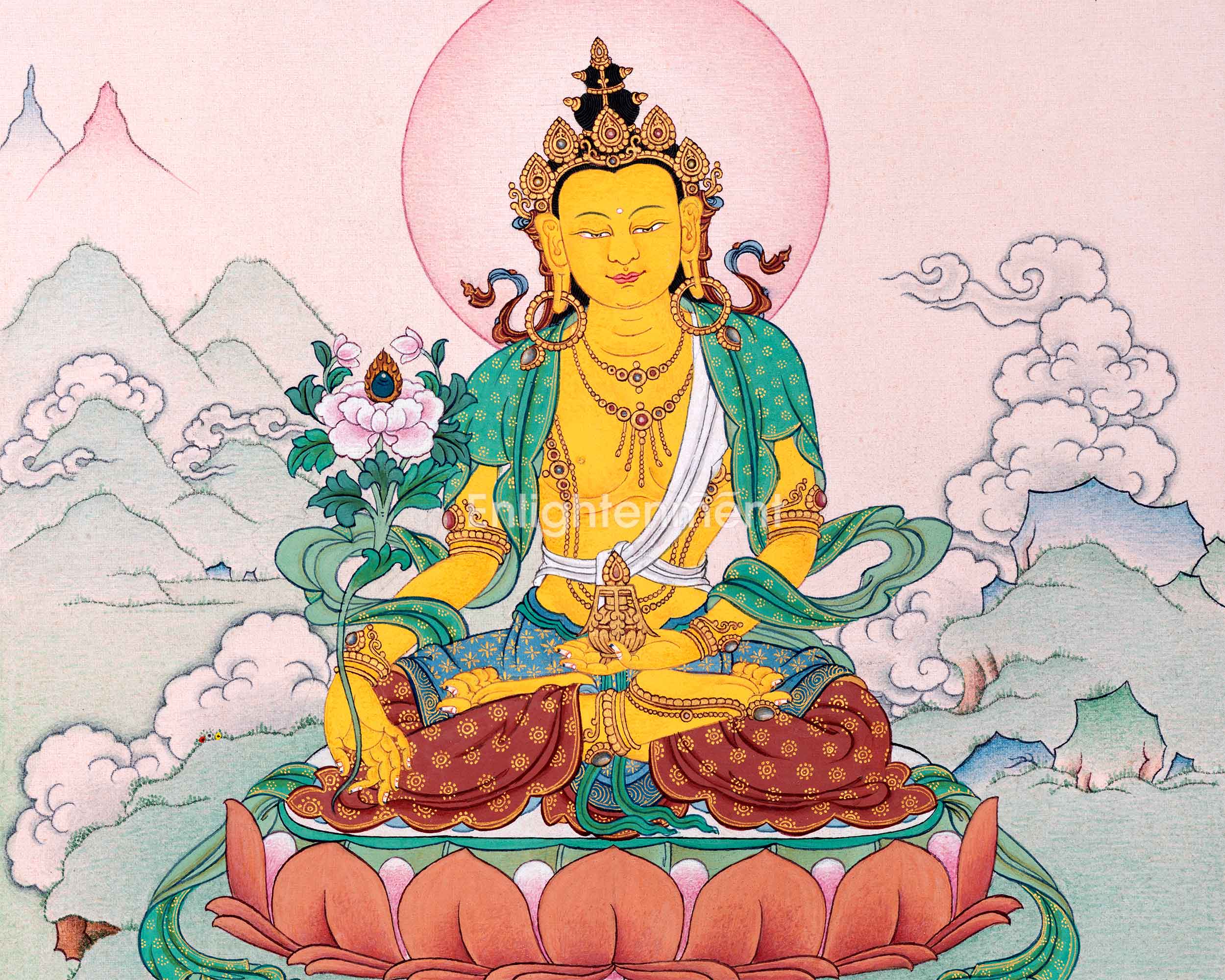 kshitigarbha: Bodhisattva of Earth Thangka