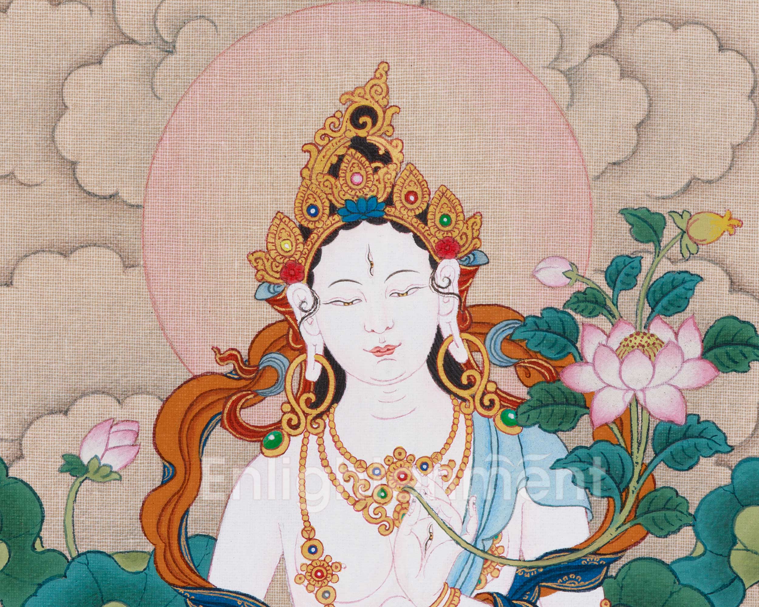 Goddess Longevity White Tara Painting | The Embodiment of Purity and Healing