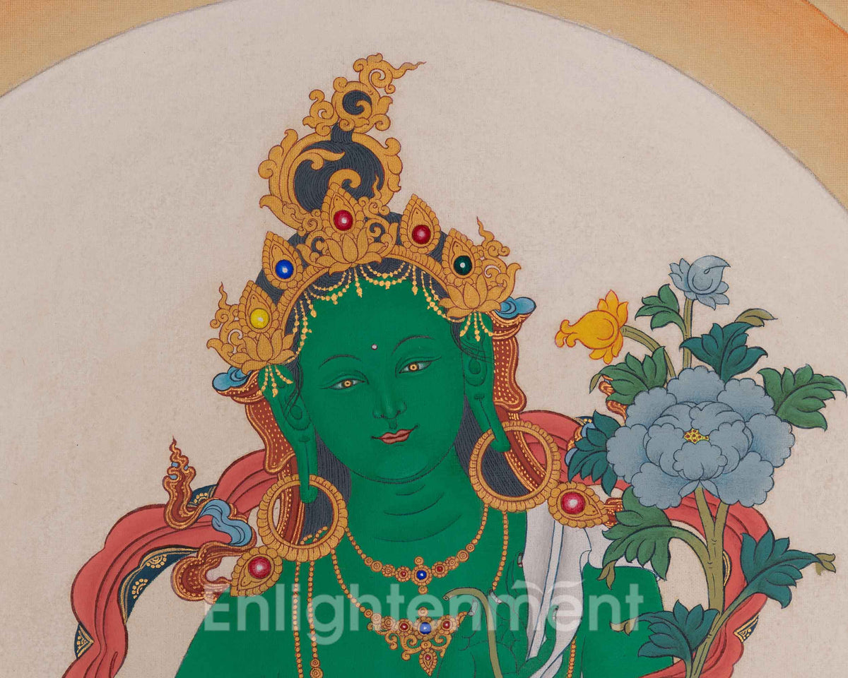 Green Tara Himalayan Artwork | Compassionate Goddess of Swift Protection and Liberation