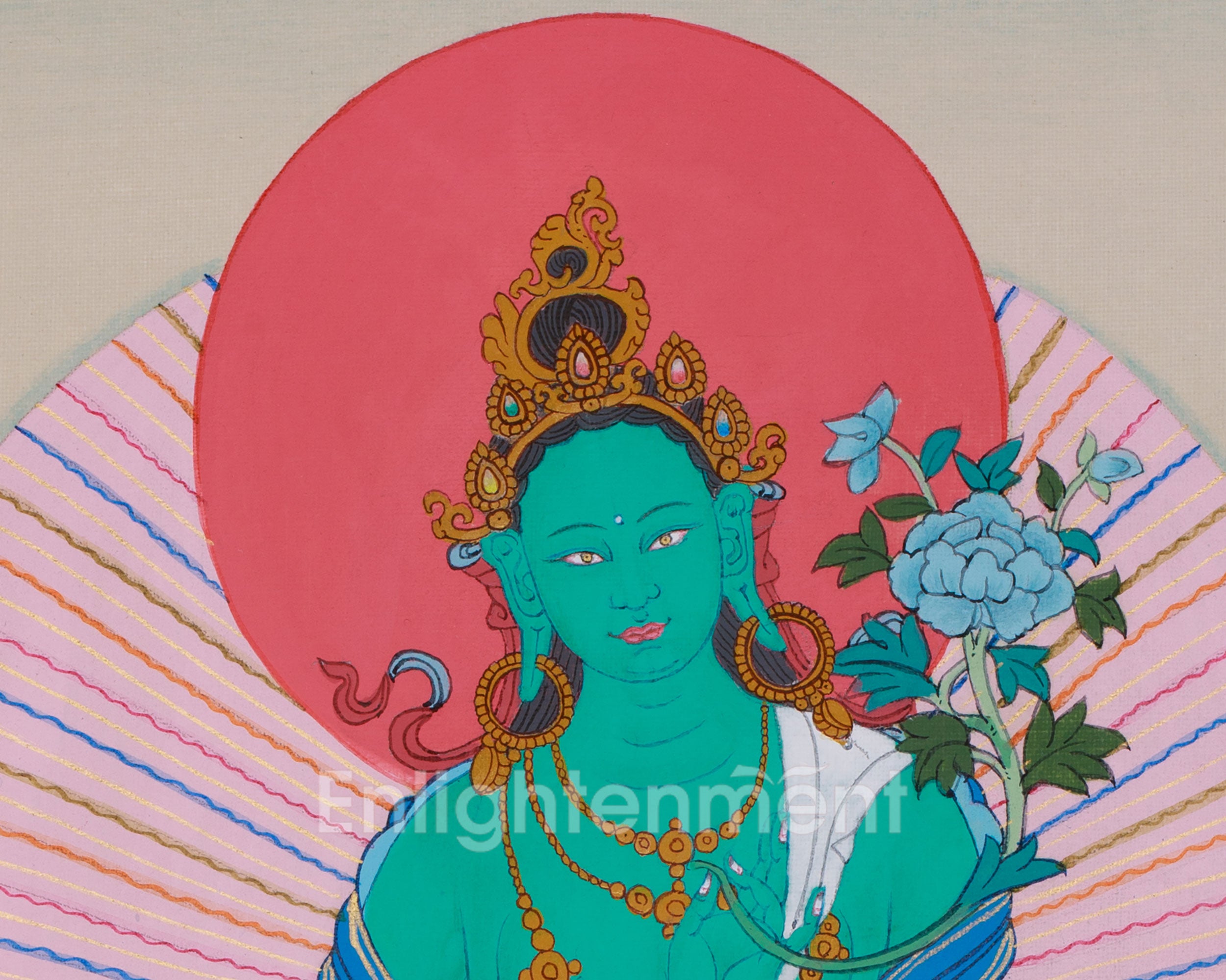 Compassionate Goddess Green Tara Painting | Mother of Liberation