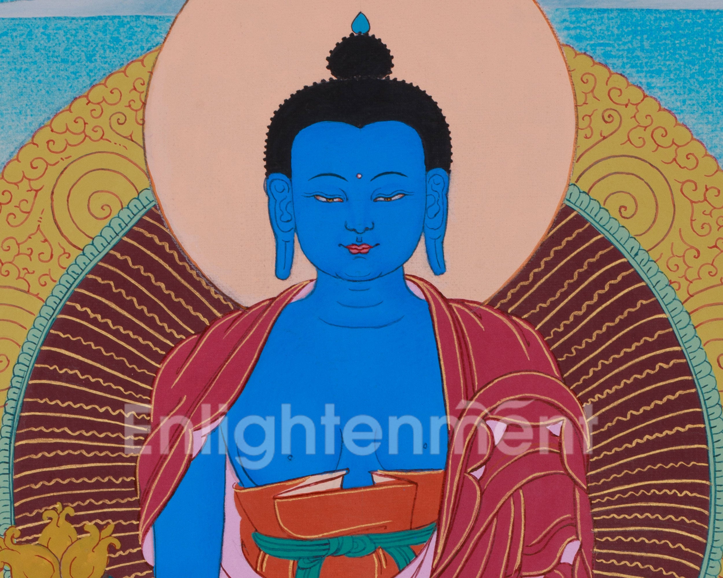 Sacred Buddha Medicine Thangka | Buddha of Healing and Protection