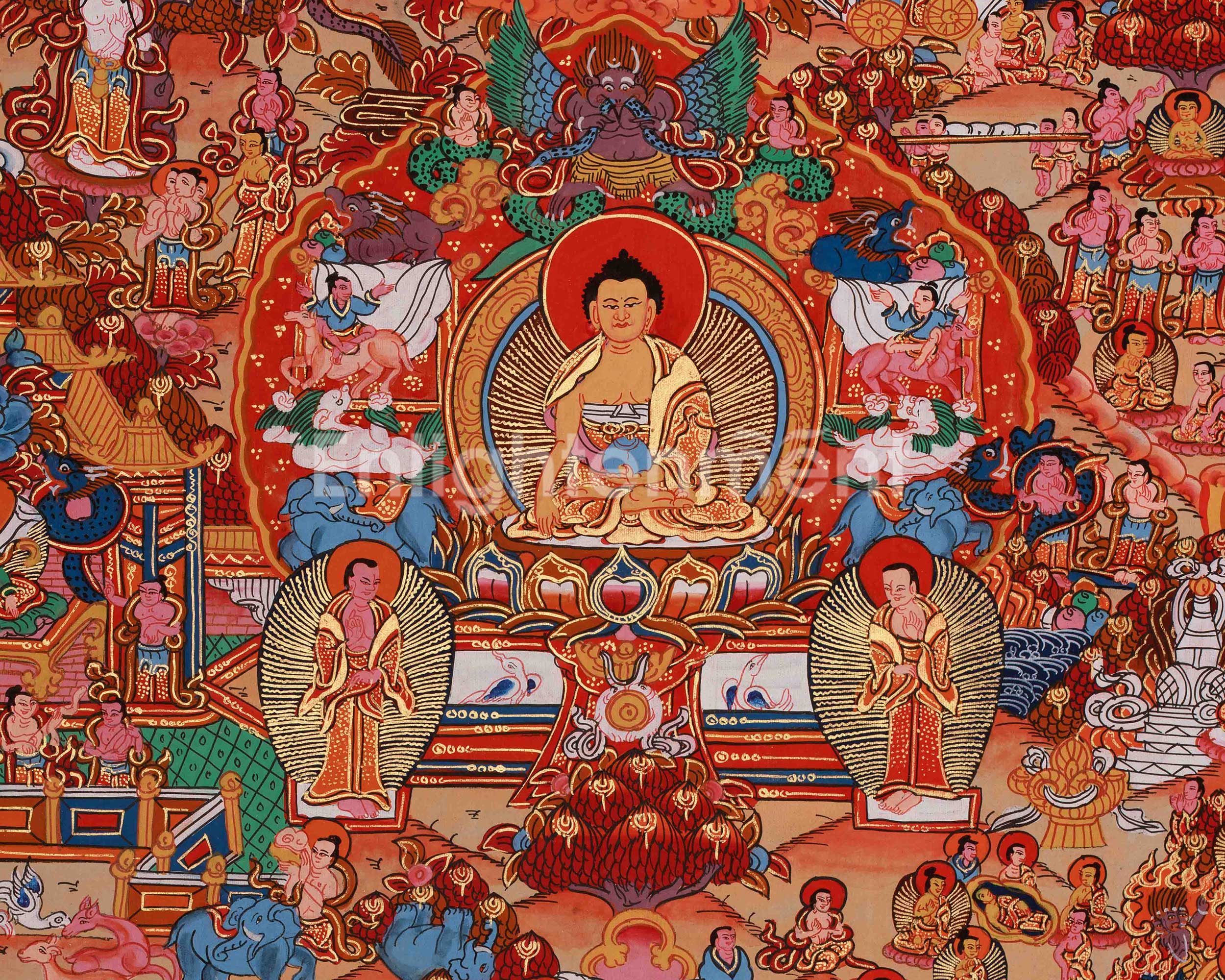 Divine Buddha Life Story Thangka | Siddhartha Gautama | Spiritual Journey Toward Enlightenment