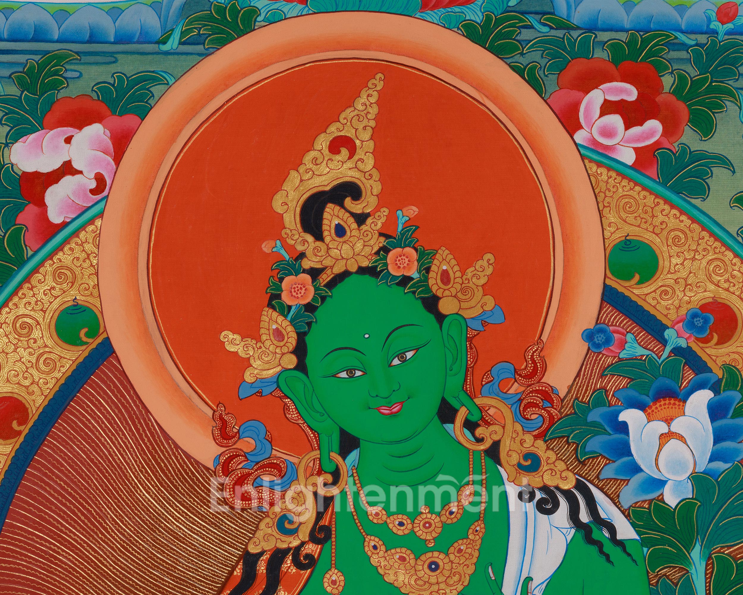 Sacred Goddess Green Tara Thangka | Compassion and Protection Deity
